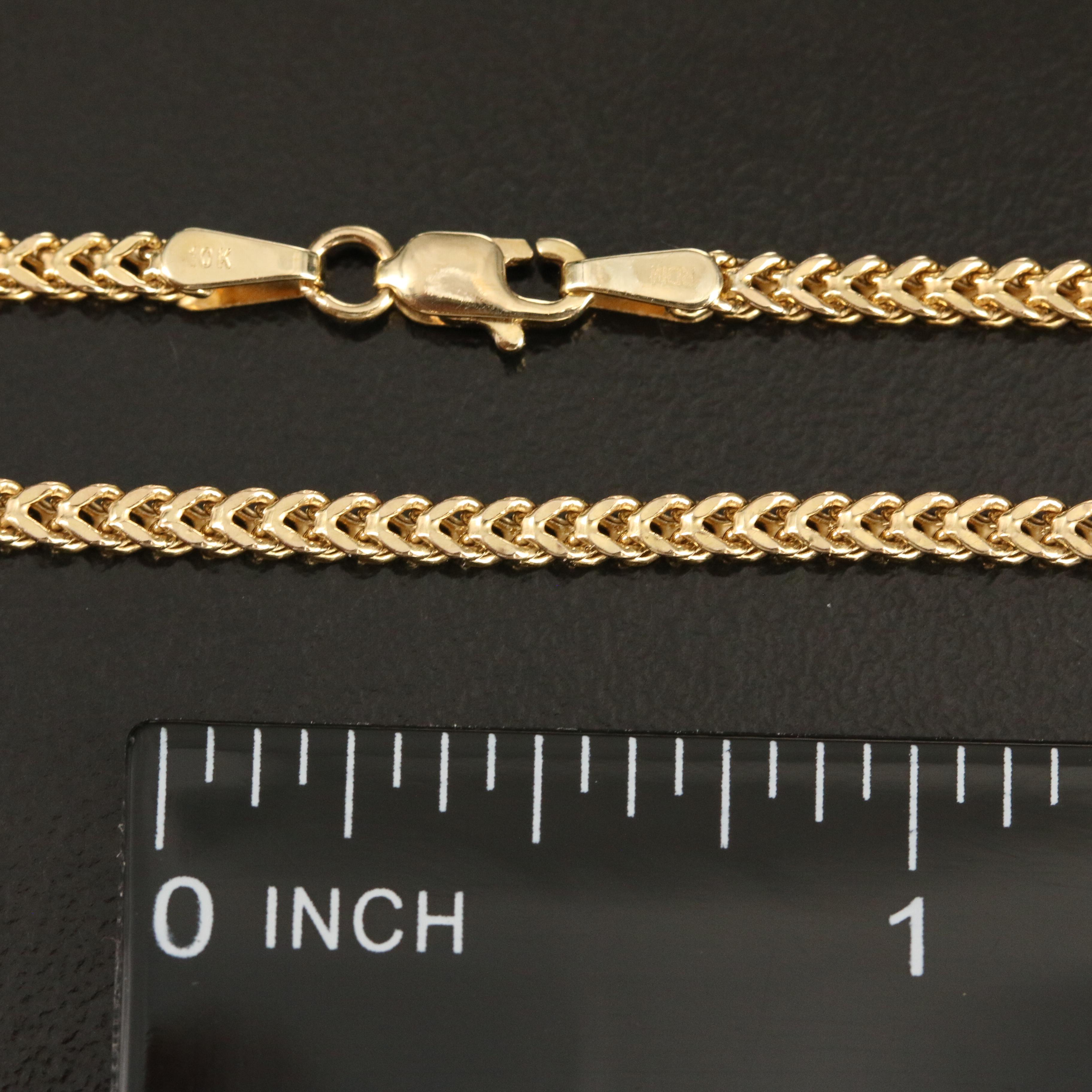 10K Square Curb Chain Necklace