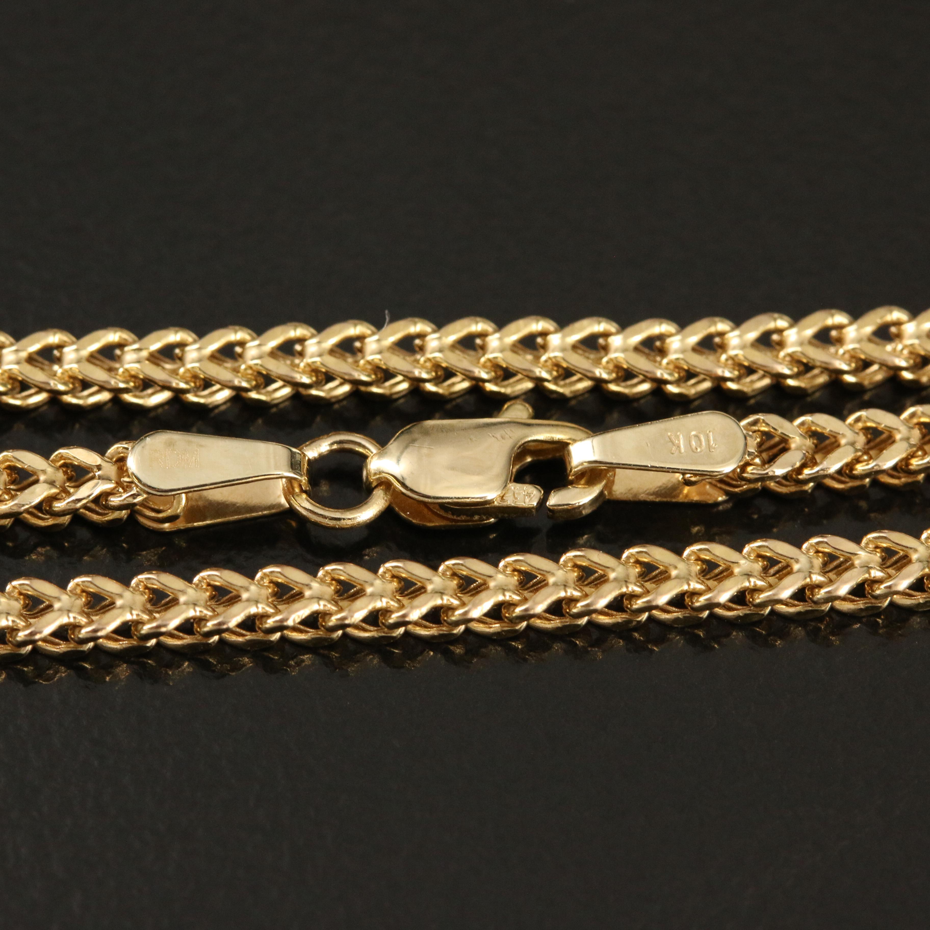 10K Square Curb Chain Necklace