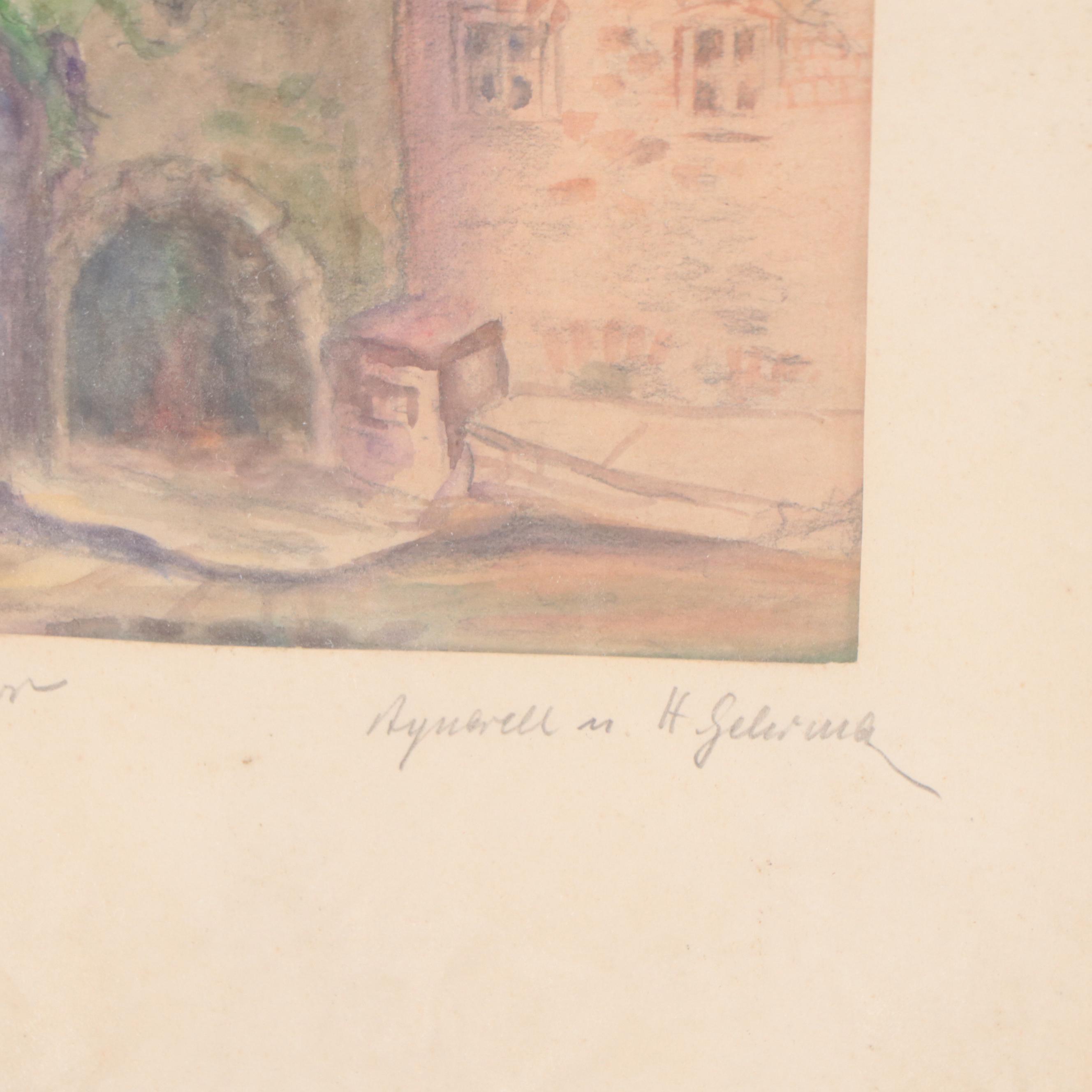 Herman Betke Gouache Painting of Roses and More