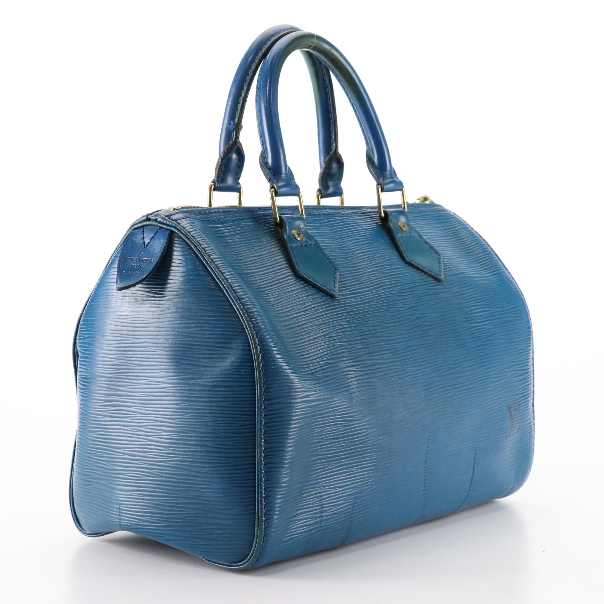 Louis Vuitton Speedy 25 in Toledo Blue Epi and Smooth Leather
