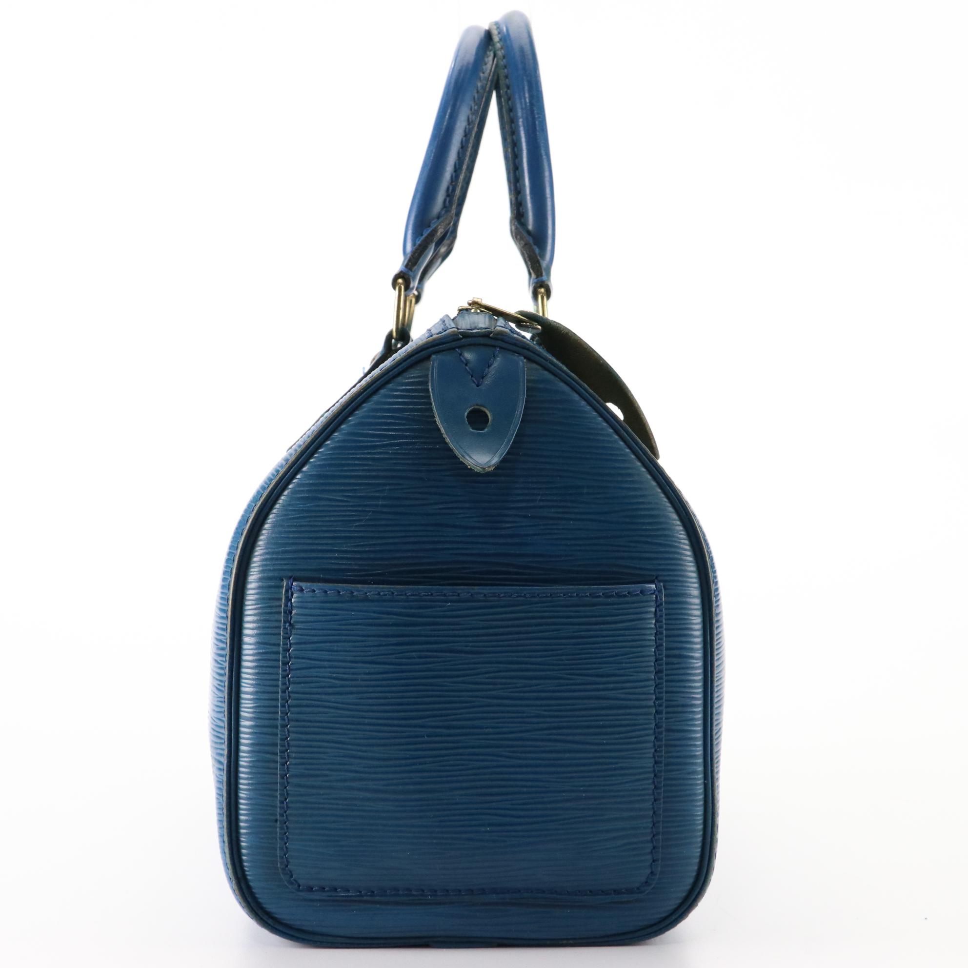 Louis Vuitton Speedy 25 in Toledo Blue Epi and Smooth Leather