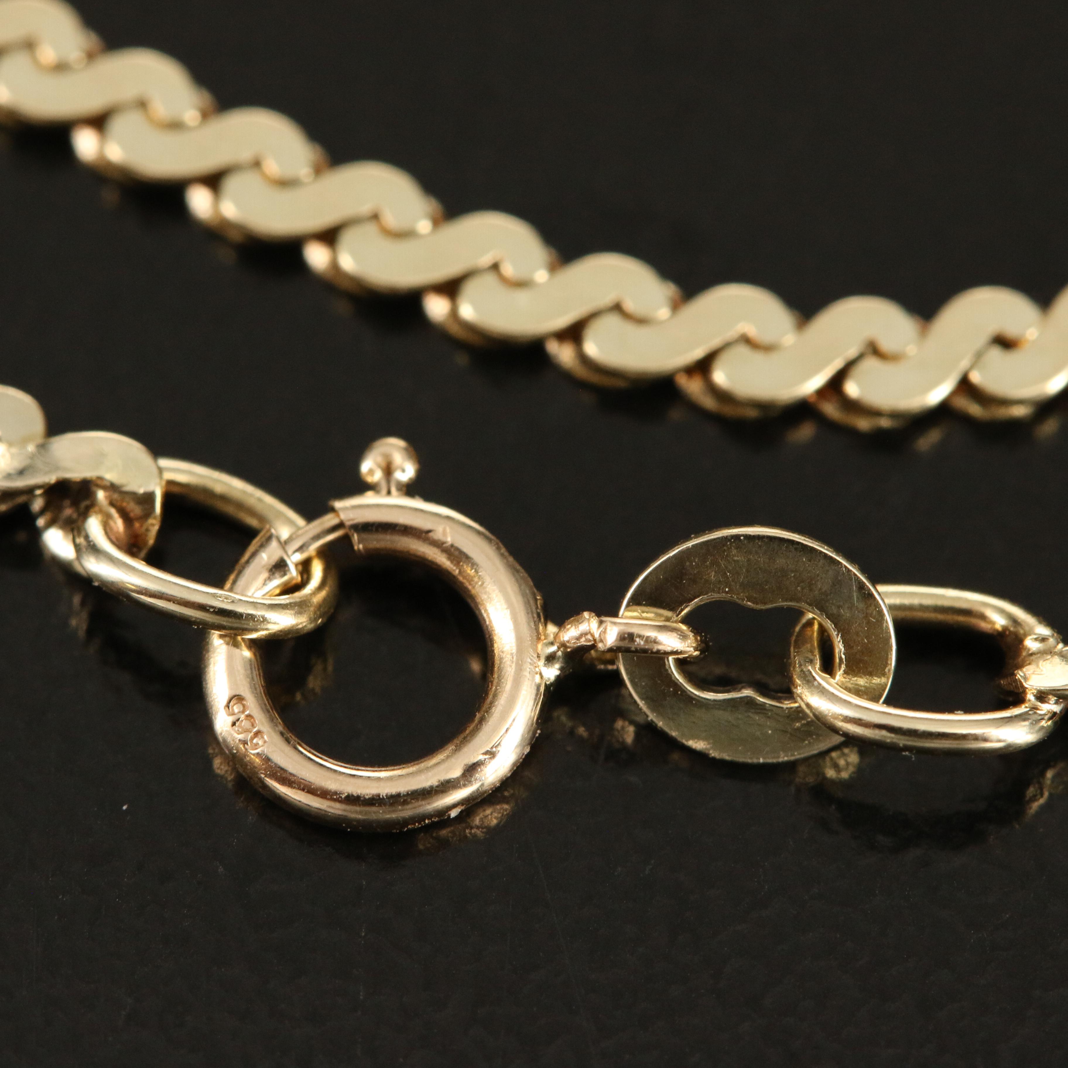 Italian 14K Serpentine Chain Necklace