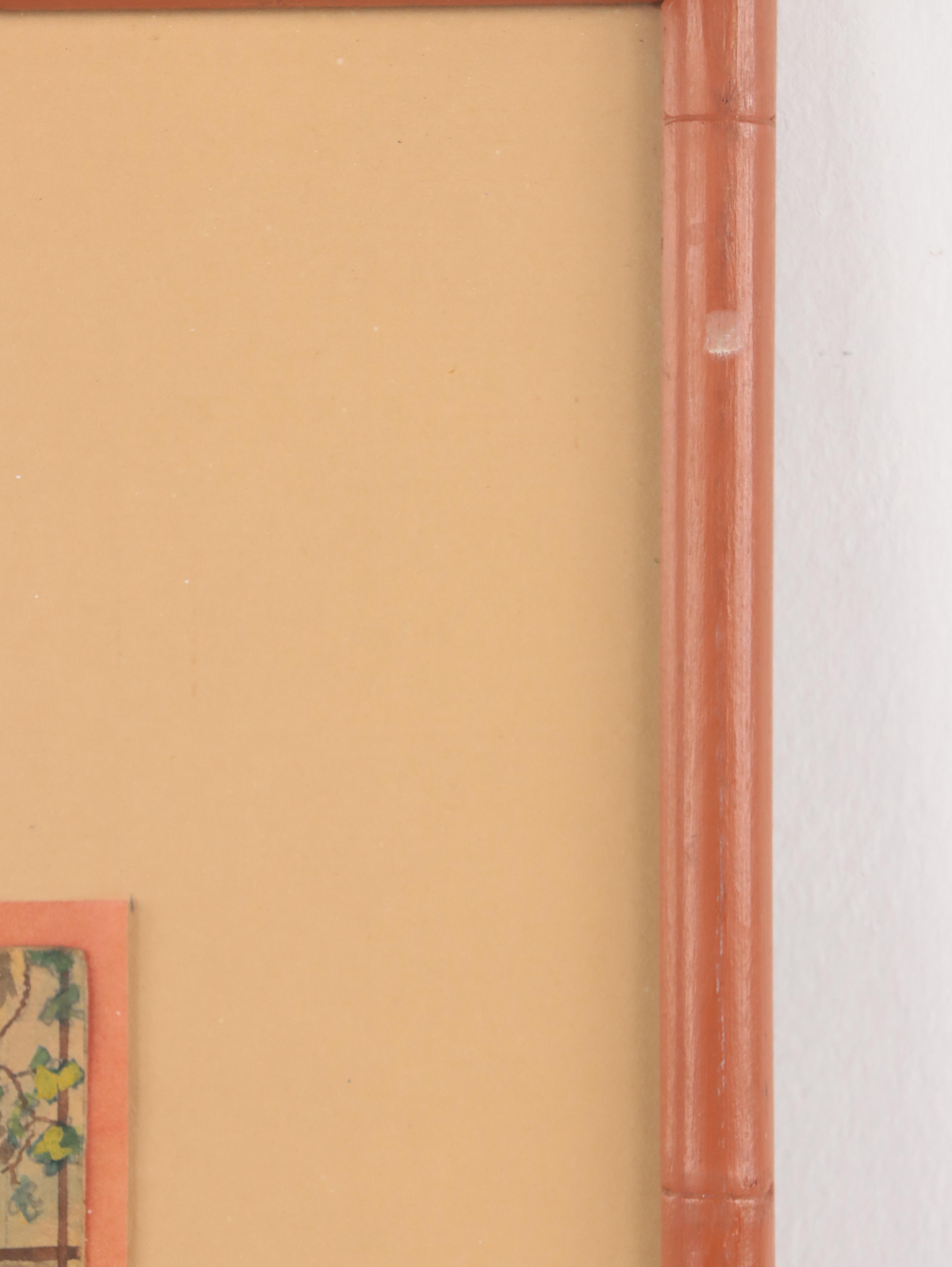 G. Steinbach Fried Patio Scene Watercolor Painting, 1918