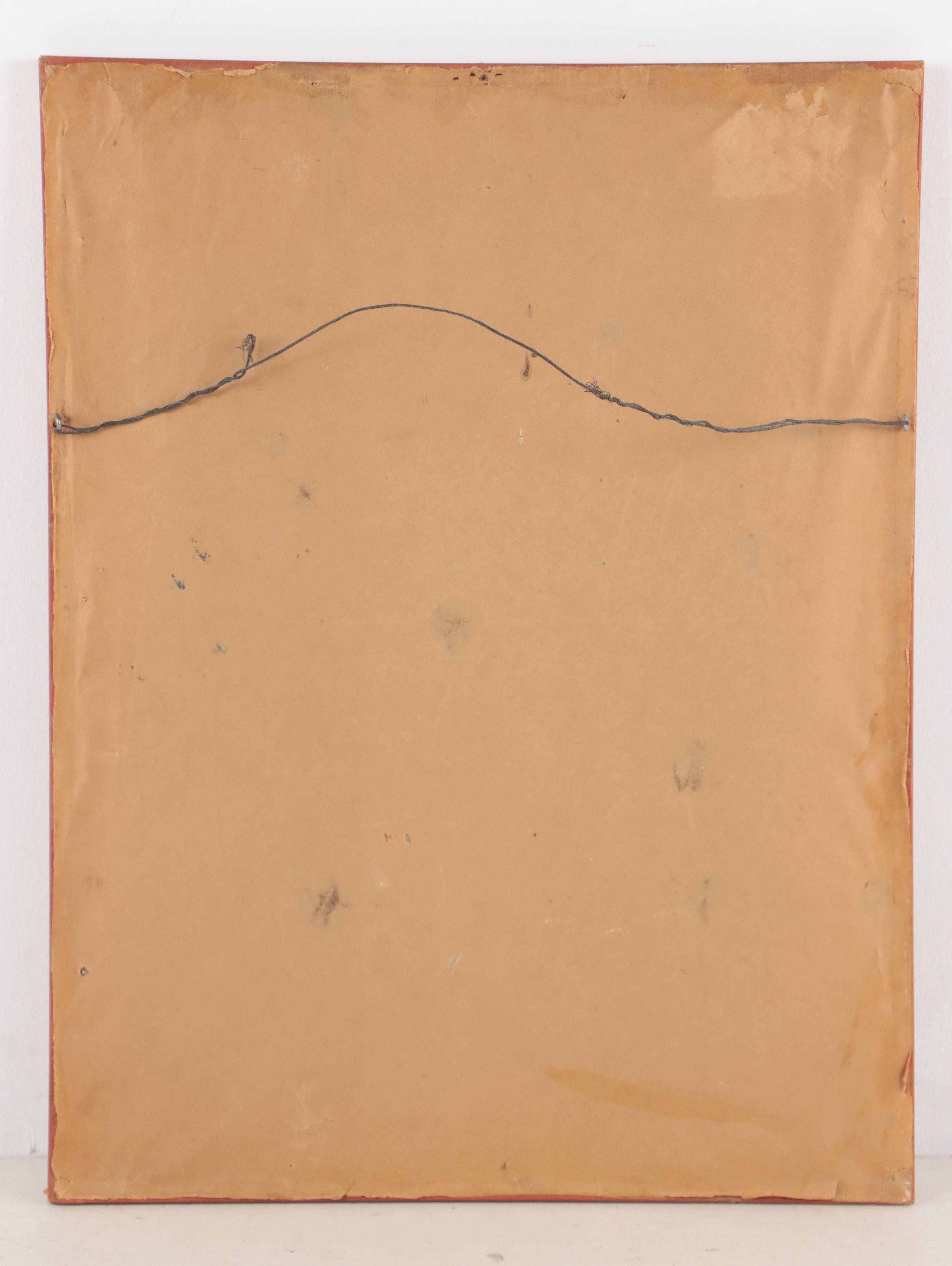 G. Steinbach Fried Patio Scene Watercolor Painting, 1918