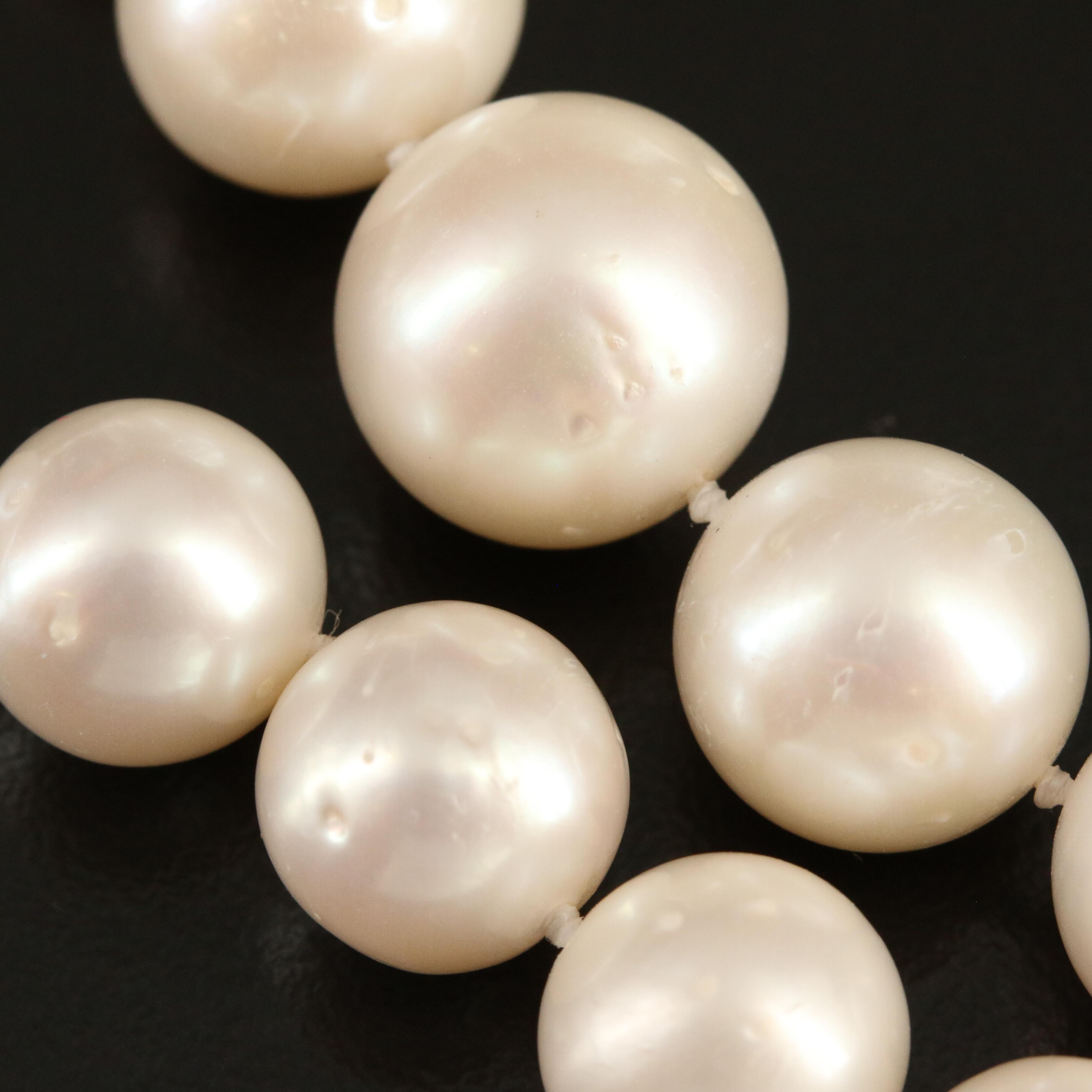 Graduated 10.00 - 13.00 mm Pearl Necklace with 14K Clasp