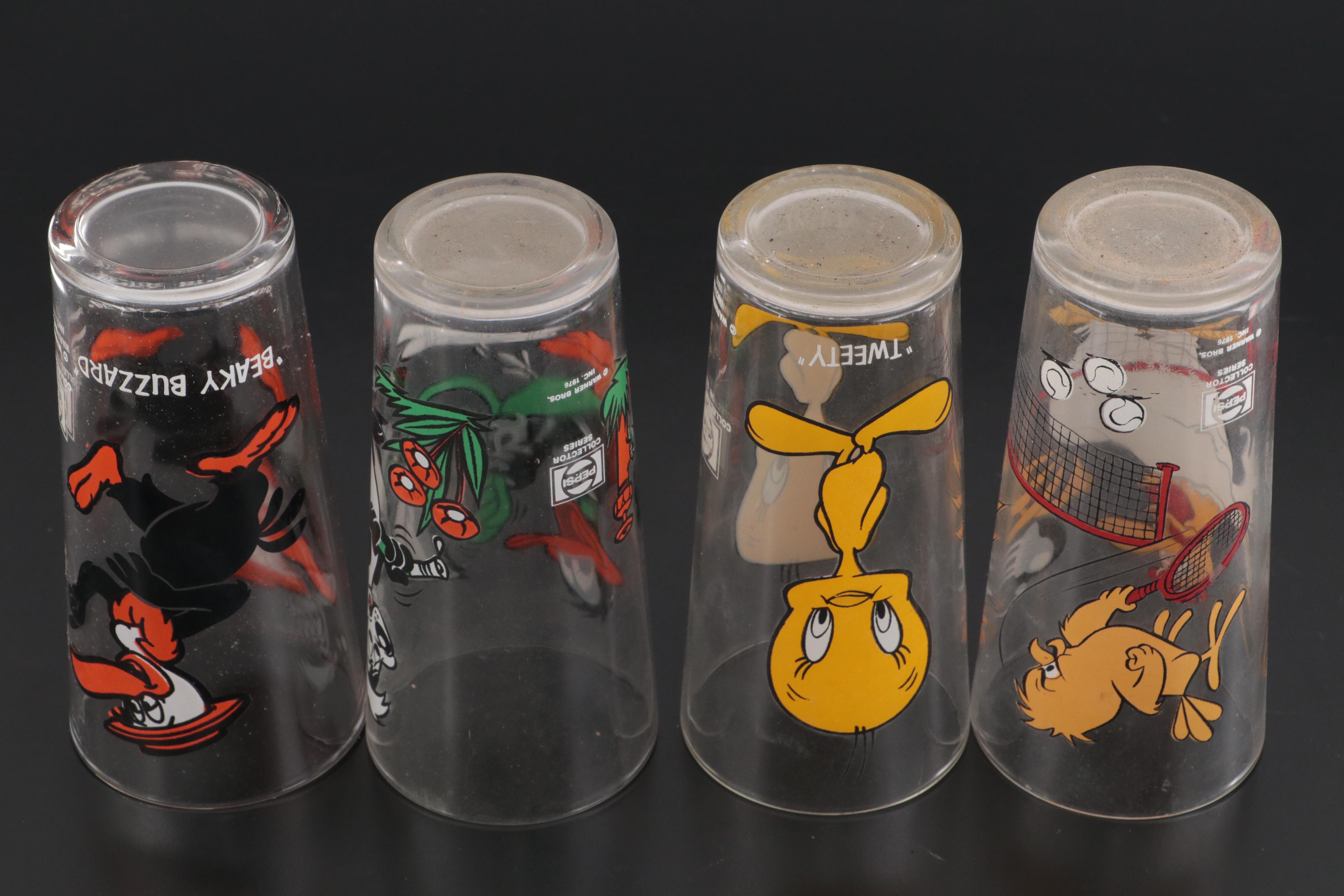 Pepsi Collector Series Looney Tunes Glasses with Walt Disney Pluto Mug