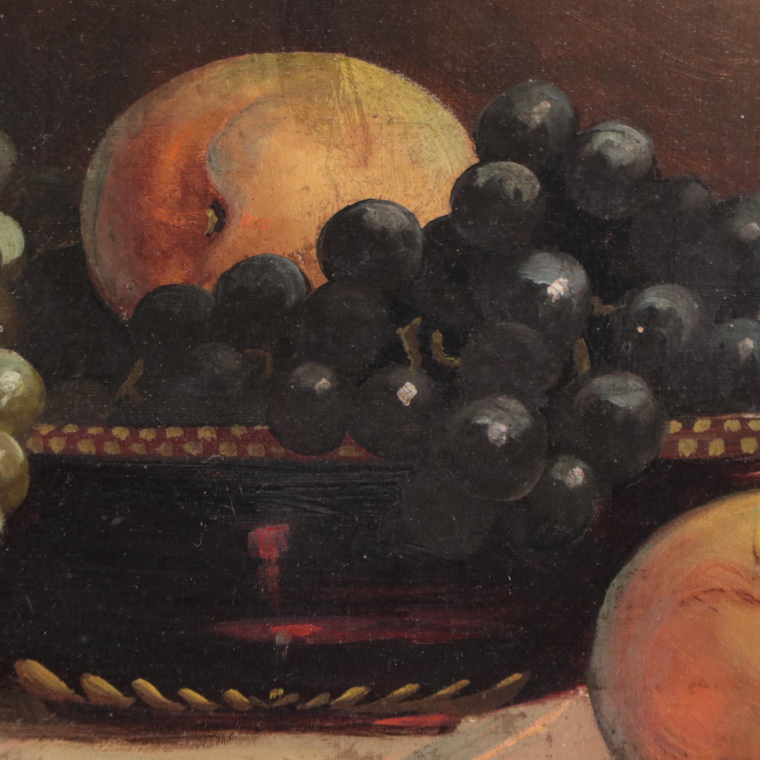 Still Life Oil Painting of Fruit on Table