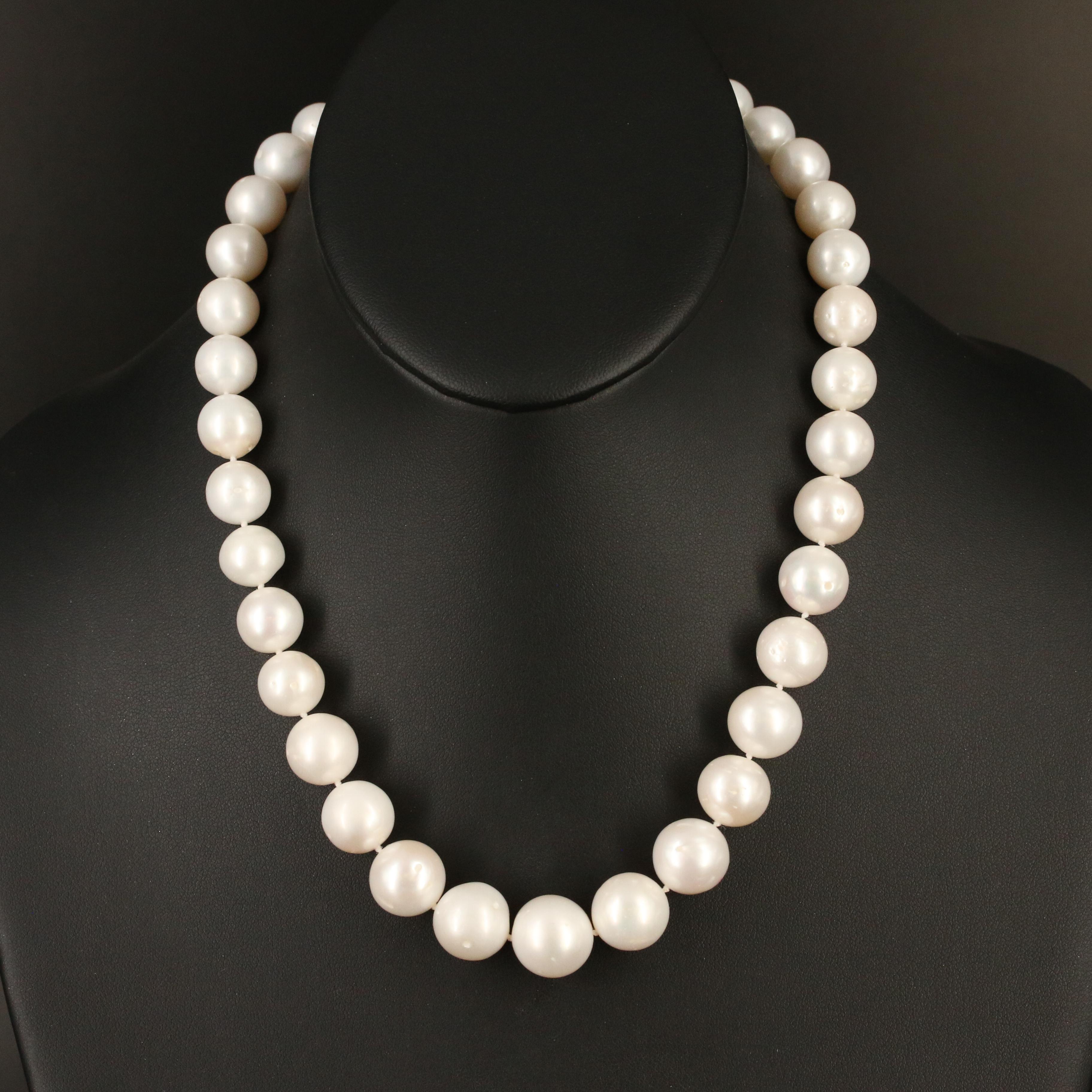 Graduated 10.50 - 13.80 mm Pearl Necklace with 14K Clasp