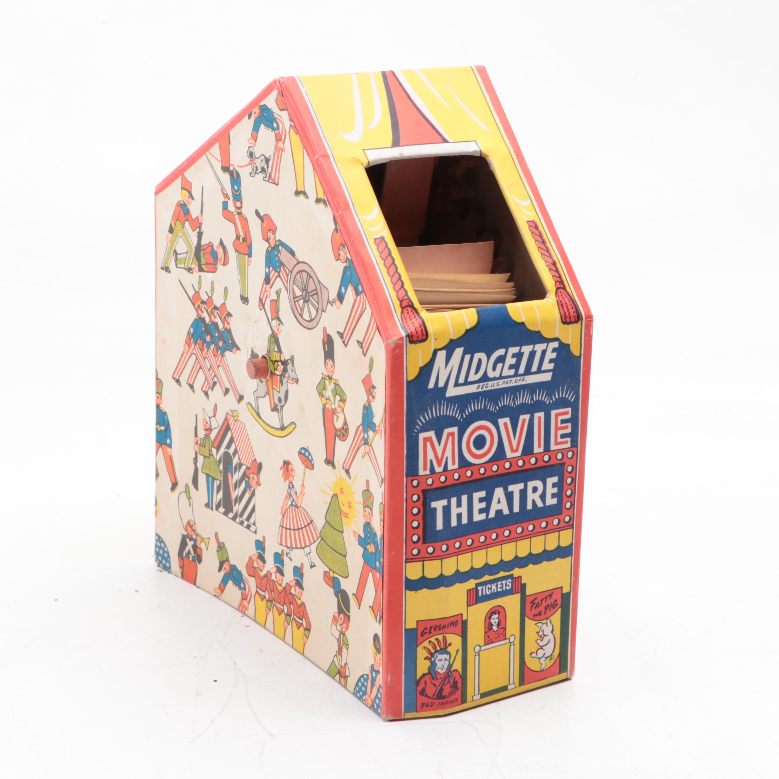 Midgette Toys Movie Theatre Ticket Dispenser and Refills, Mid-20th Century