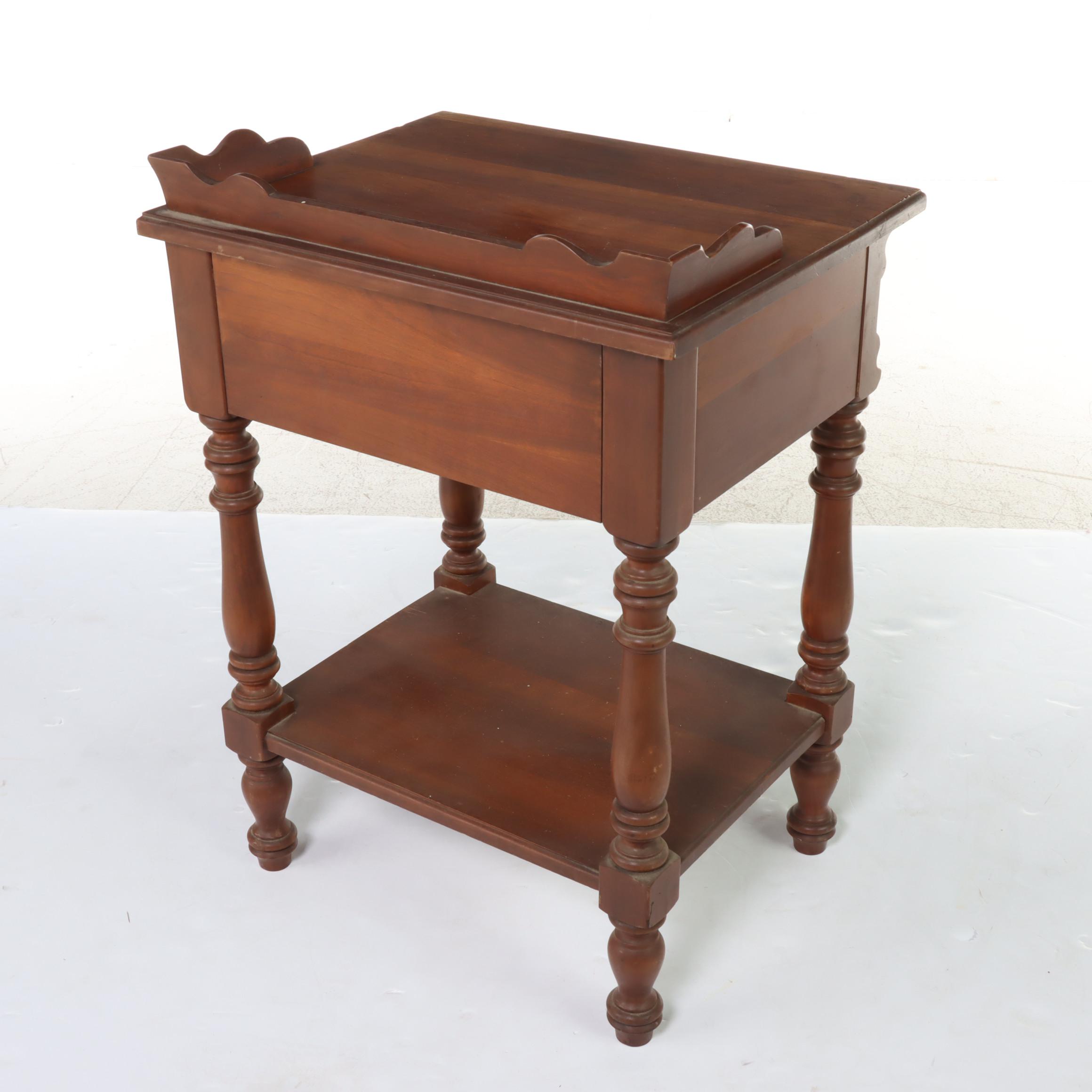 Pair of Tell City Chair Co. "Potomac" Federal Style Cherrywood Side Tables