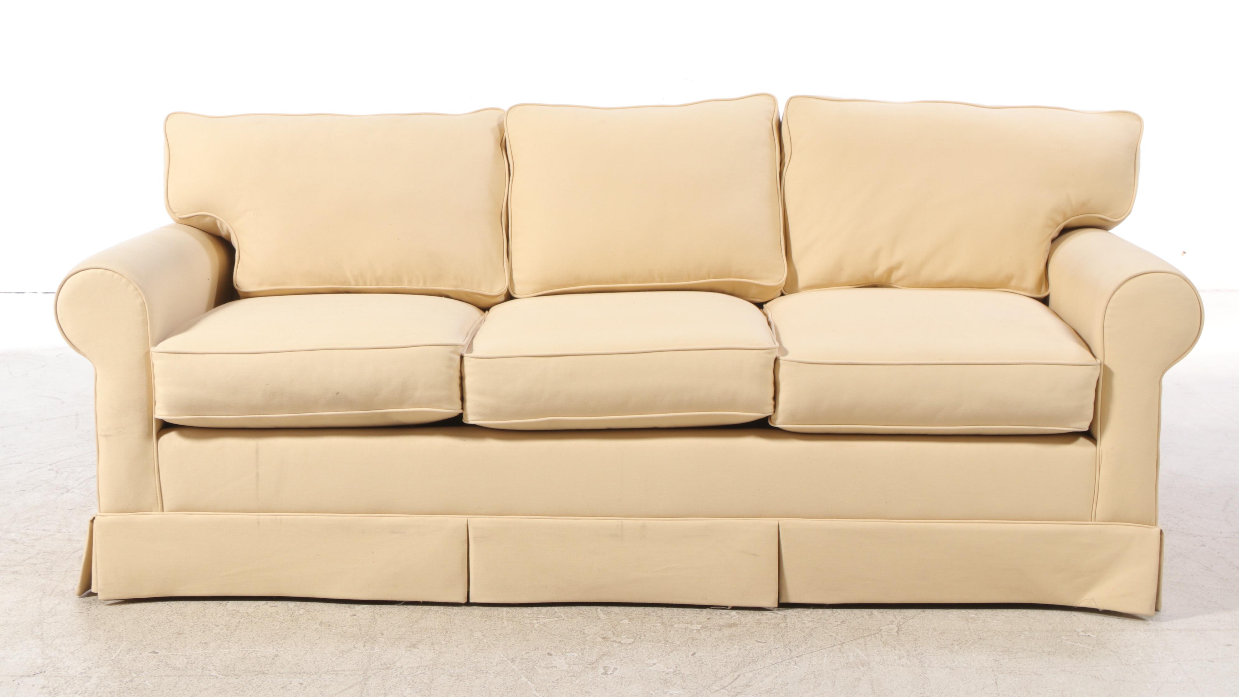 Norwalk Furniture Cream Fabric Upholstered Sofa