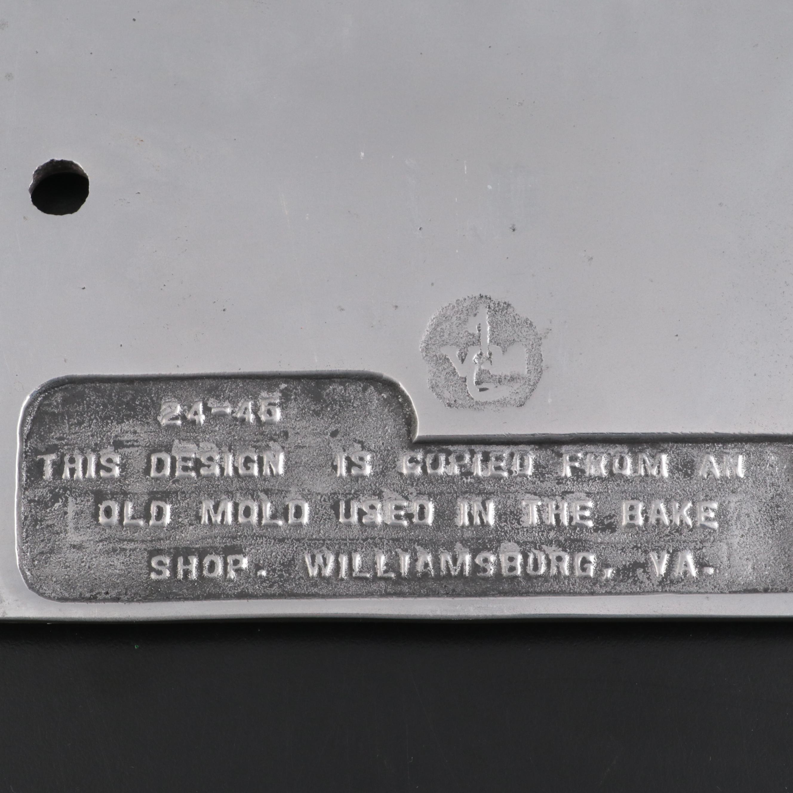 Virginia Metalcrafters Pewter Williamsburg Cookie Mold with Pewter Napkin Rings