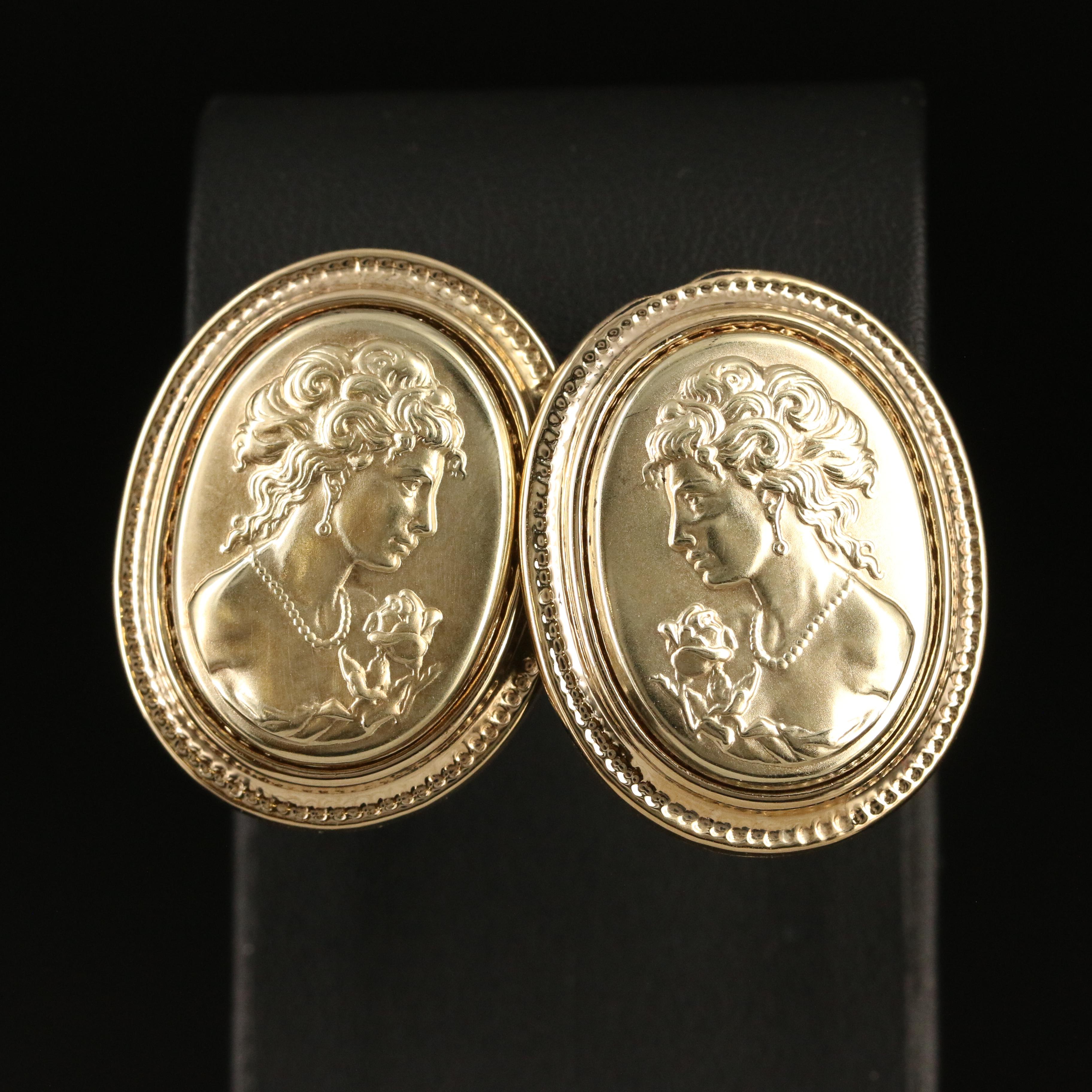 Italian 14K Cameo Earrings