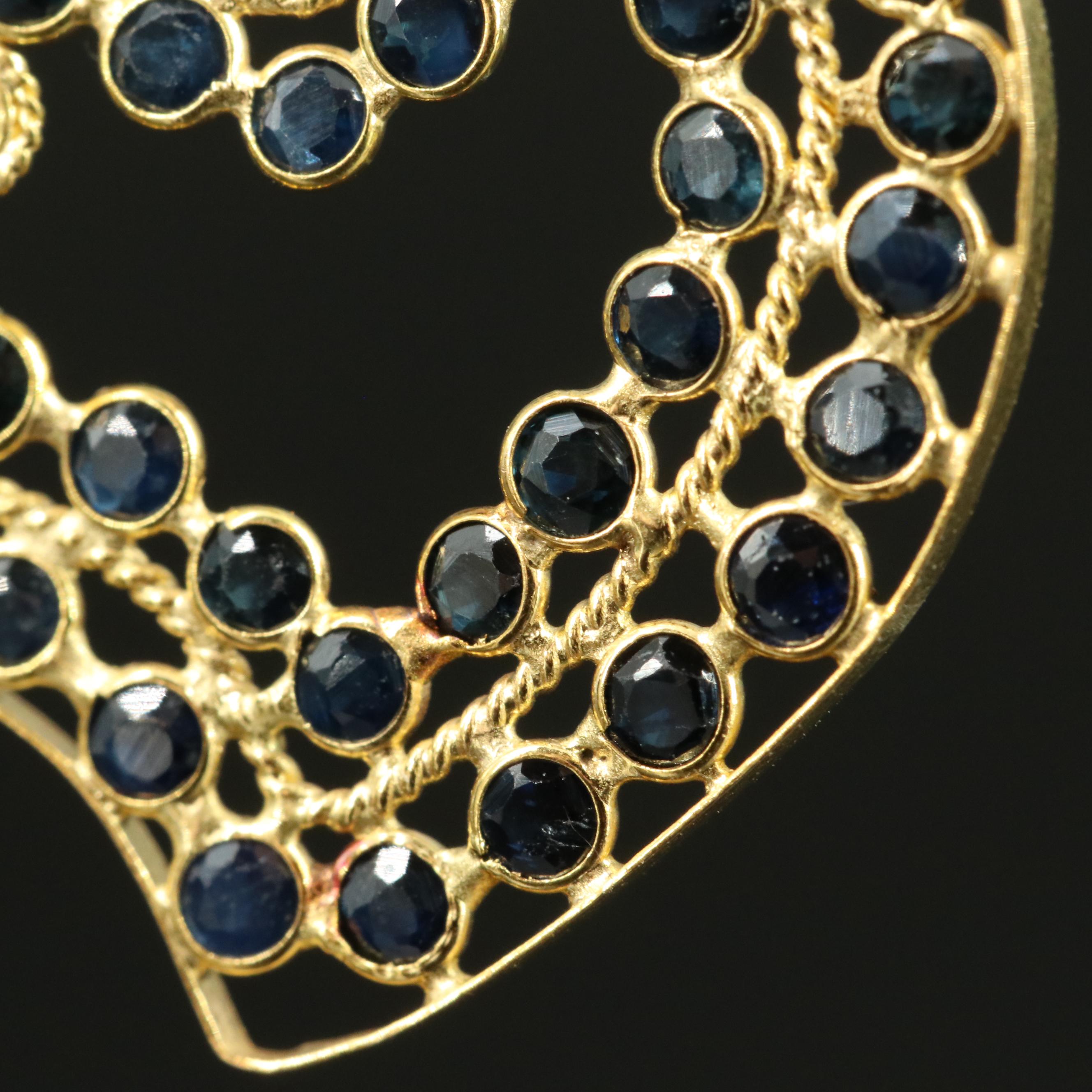 18K Sapphire Heart Pendant