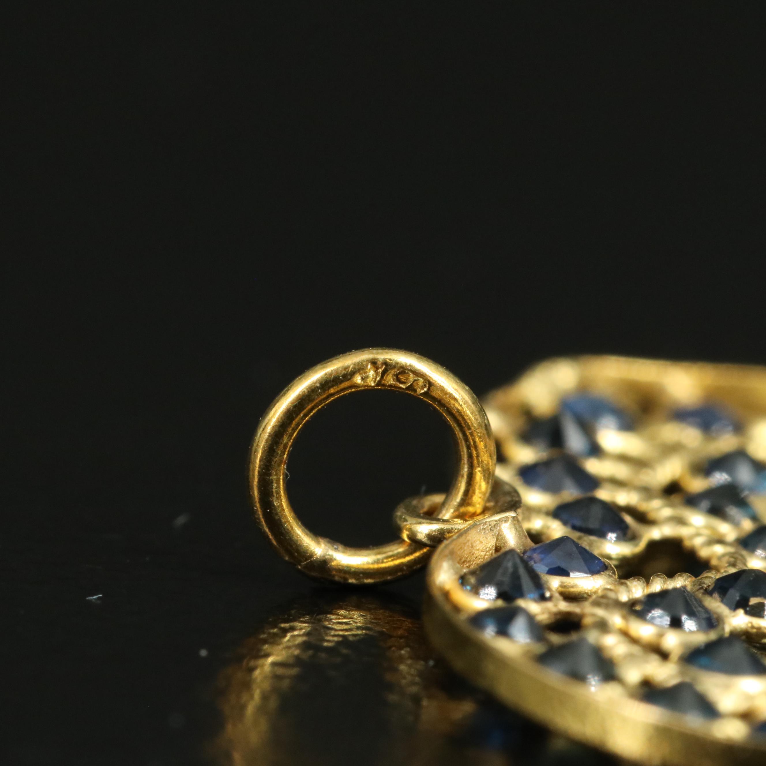 18K Sapphire Heart Pendant