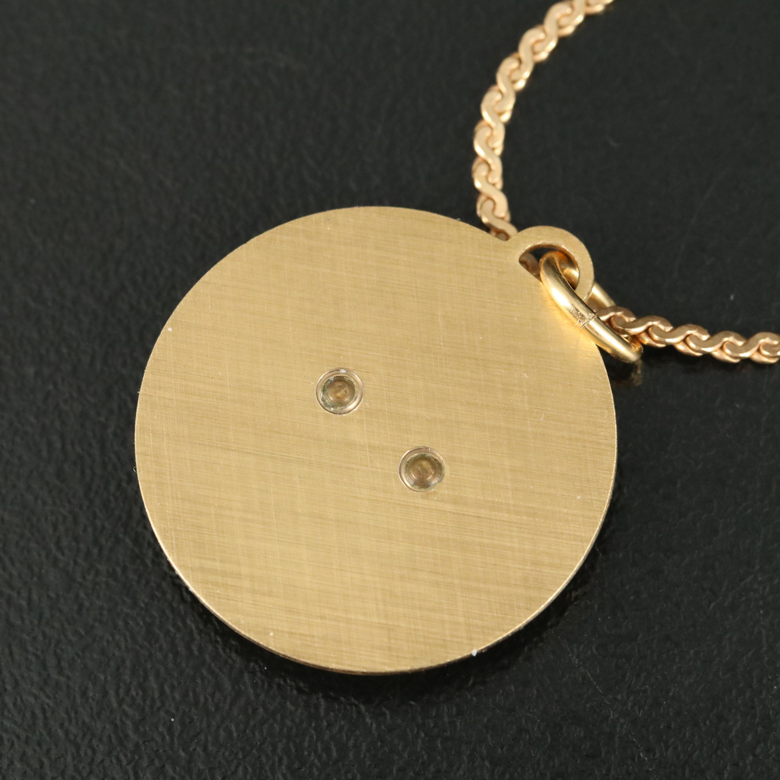 Procter & Gamble Service Necklace and Earrings with 10K Green Gold and Diamonds