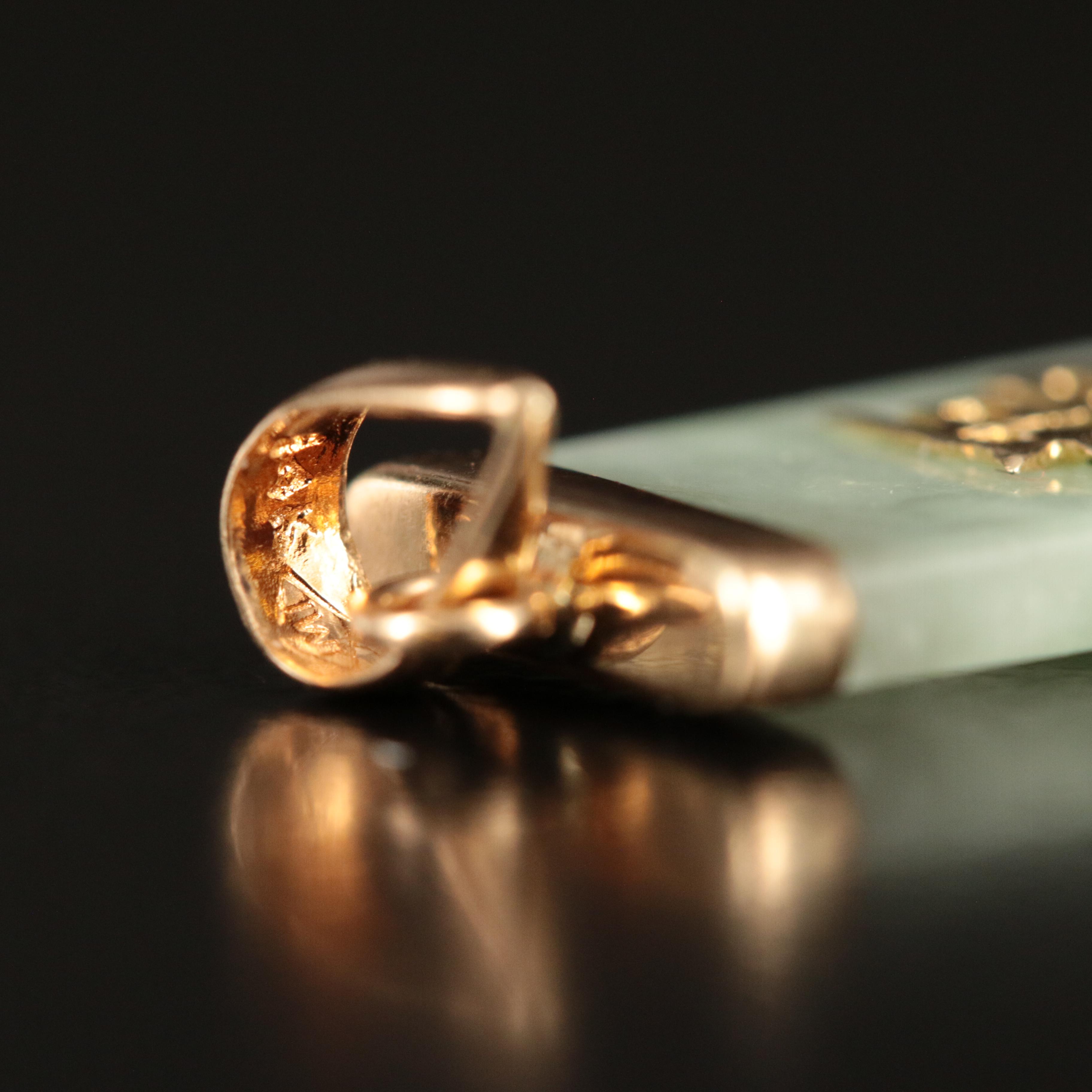 14K Jadeite "Good Fortune" Pendant