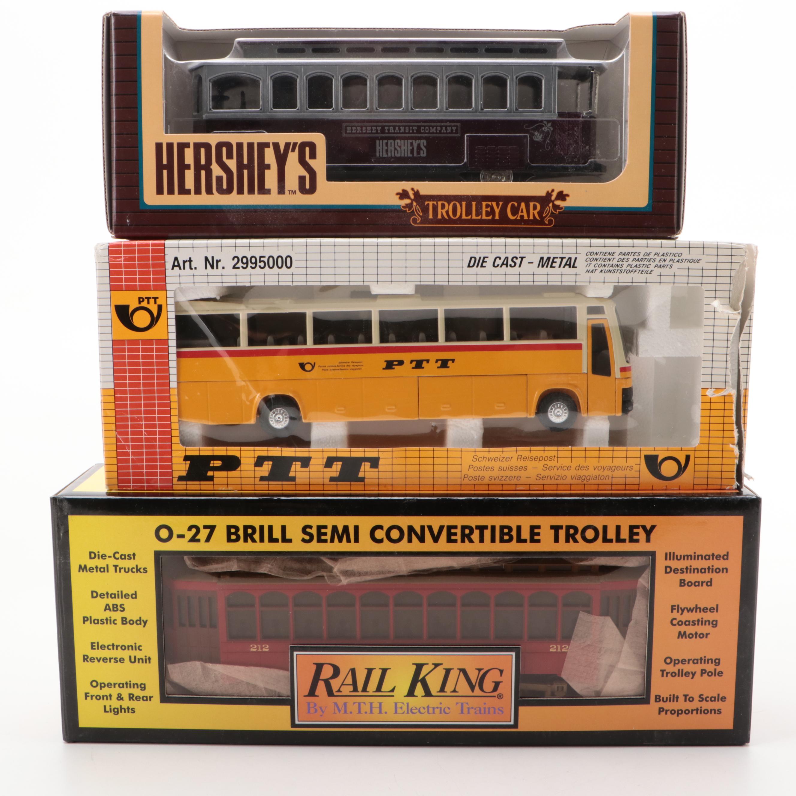 Japanese O Gauge Model Streetcars with Other Model Trolleys, Trucks and Cars