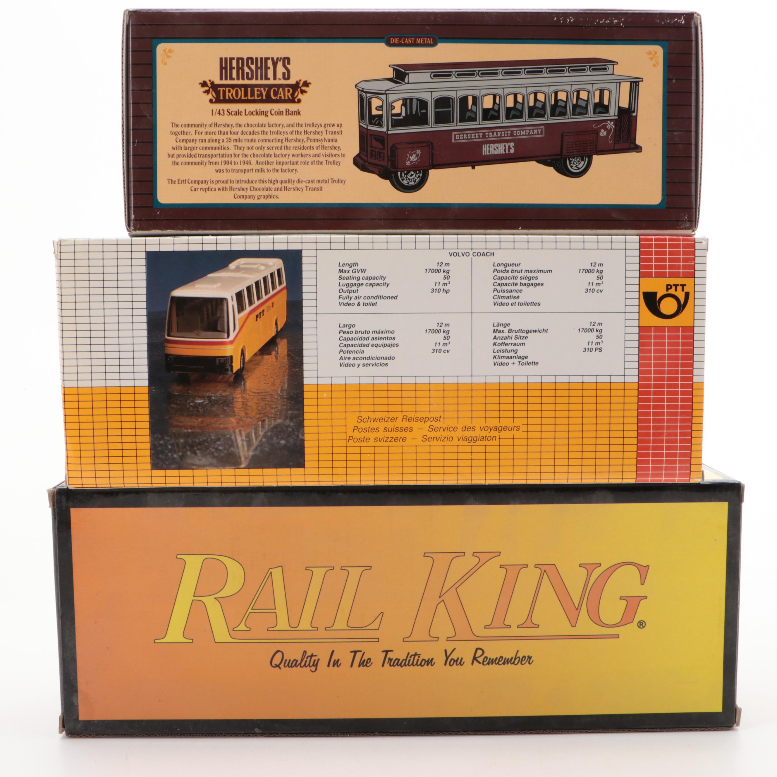 Japanese O Gauge Model Streetcars with Other Model Trolleys, Trucks and Cars