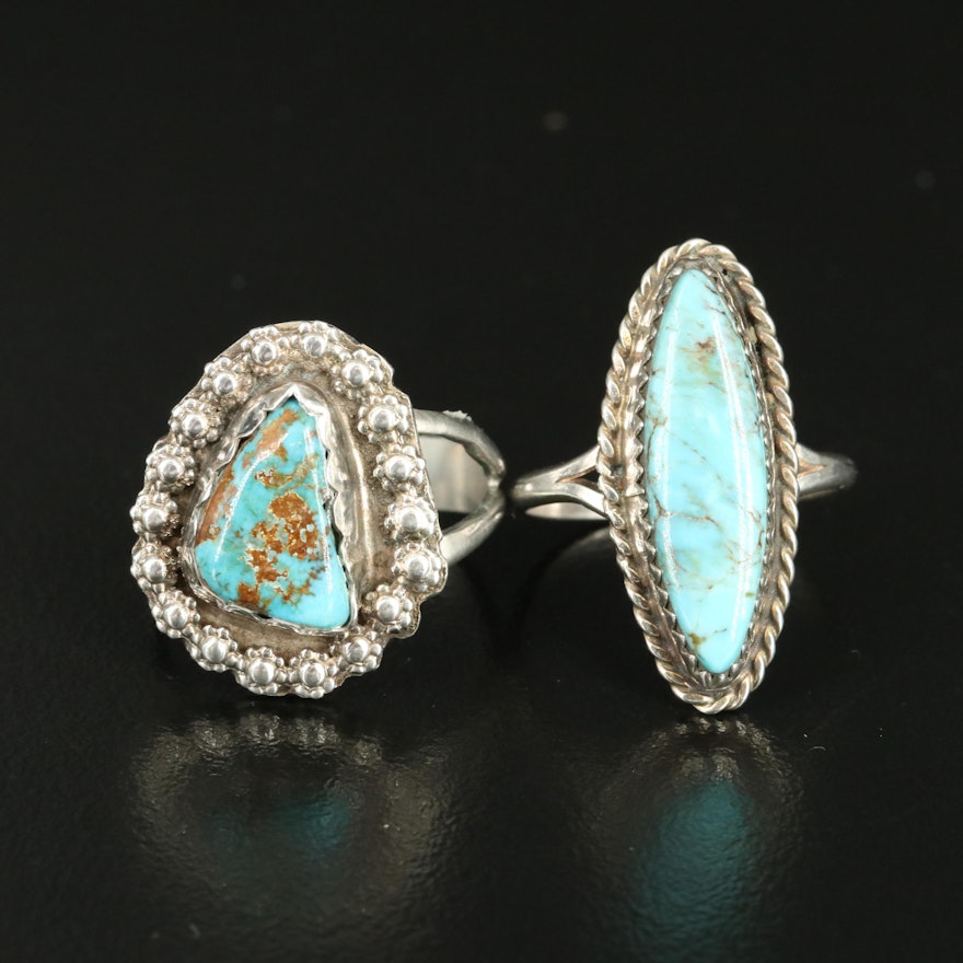 Western Sterling Turquoise Rings