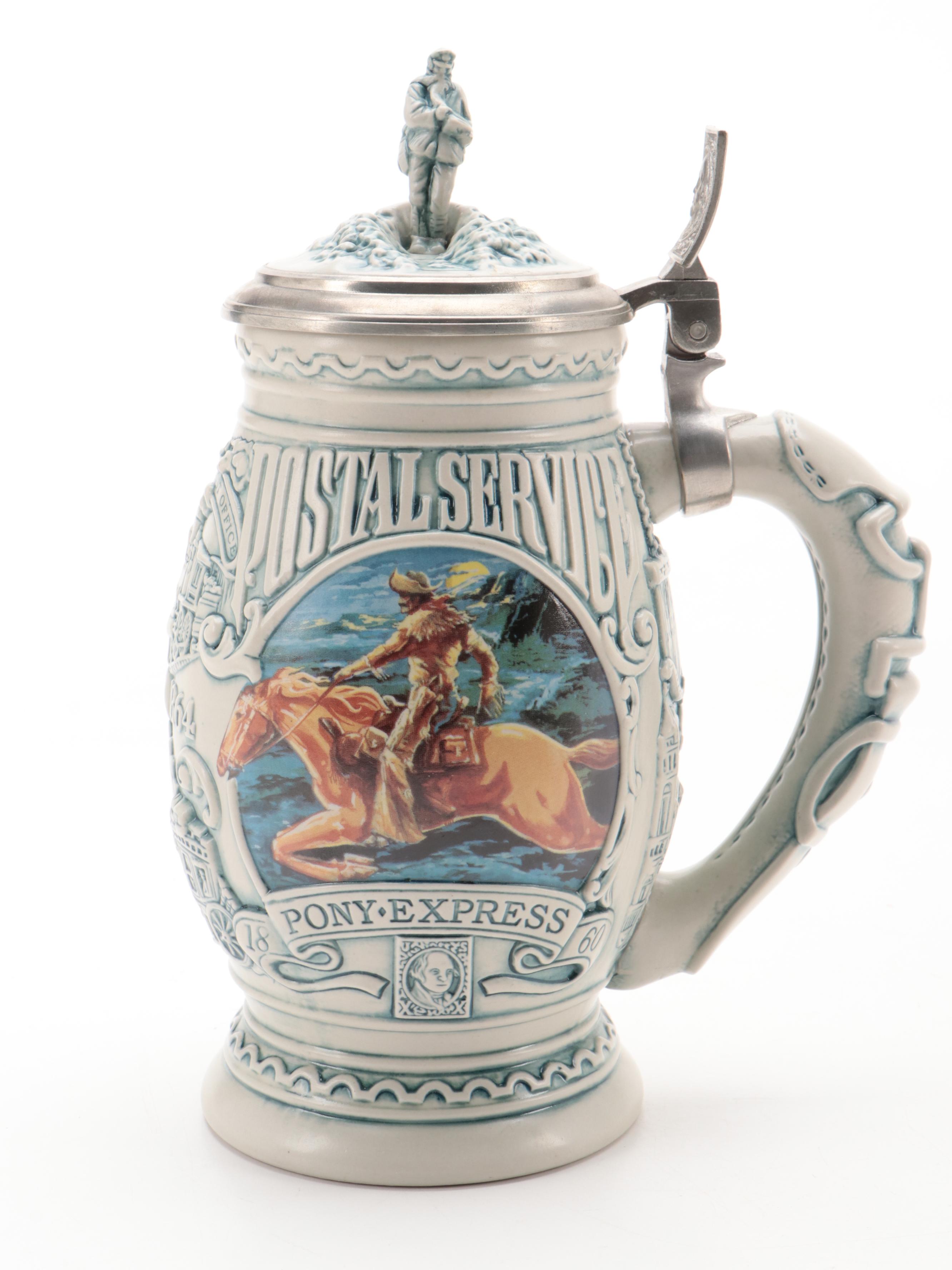Avon "Salute To The Postal Service" Ceramic Beer Stein and Other Avon Steins