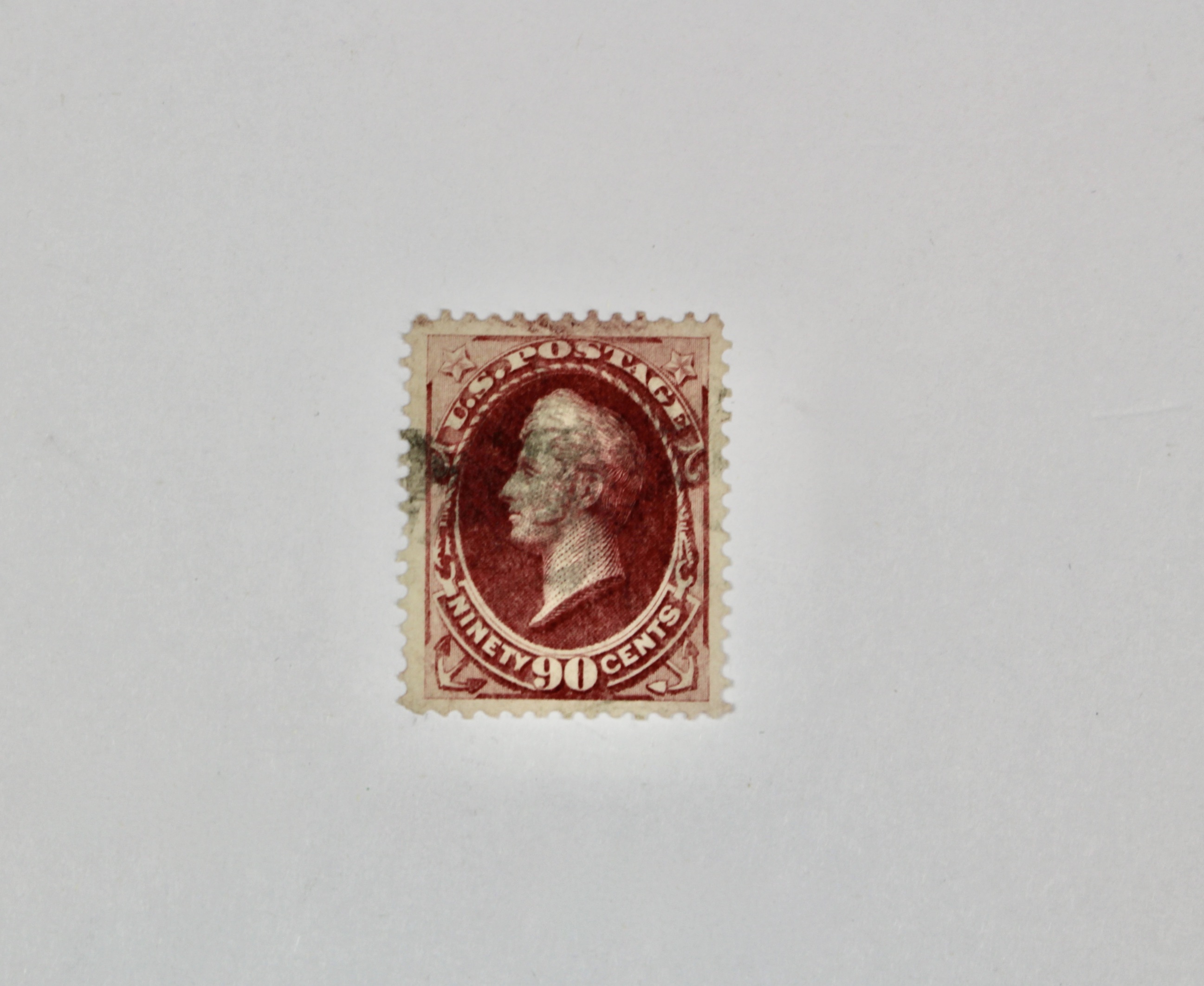 Carmine 90-Cent Perry Postage Stamp, Scott #155
