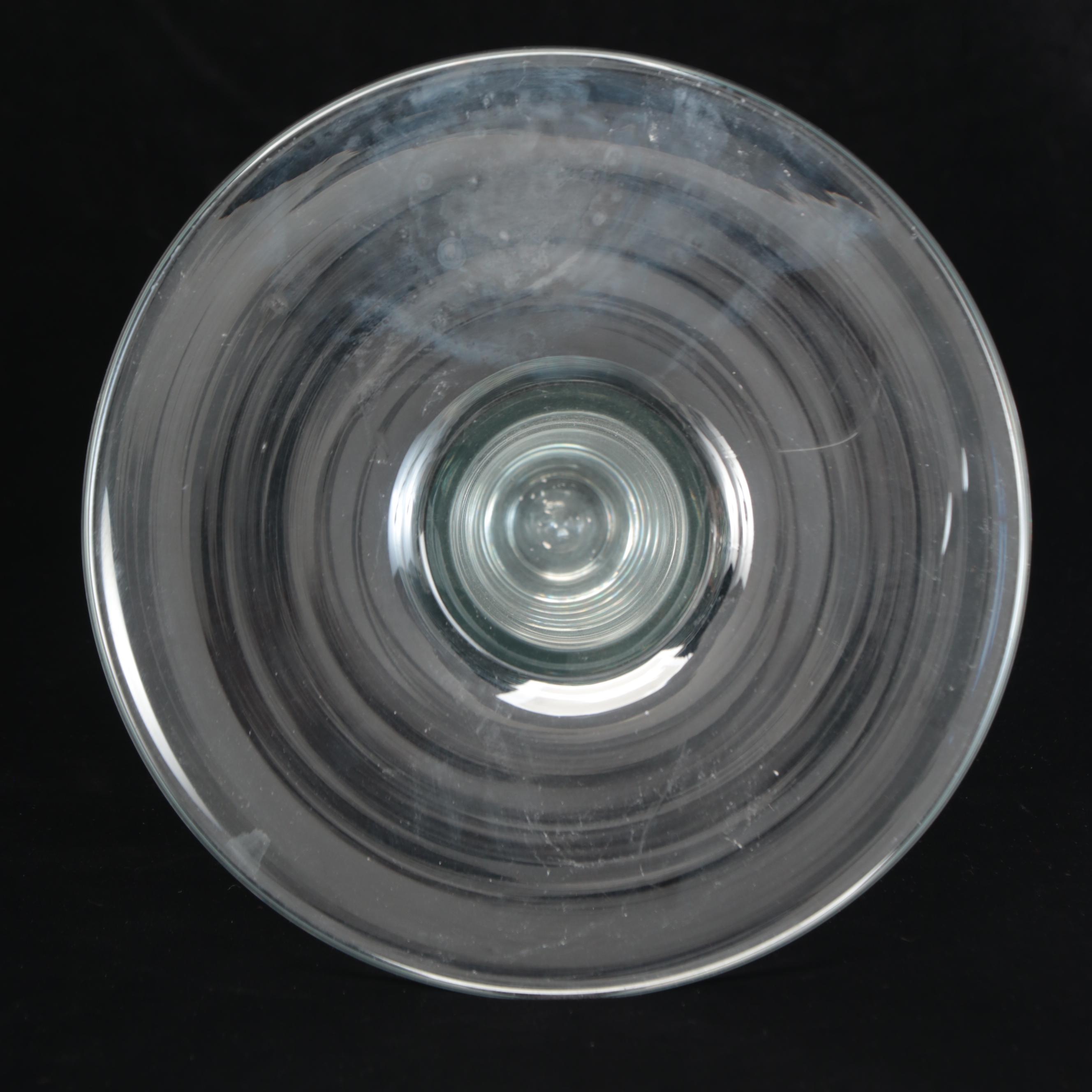 Tapio Wirkkala for Iittala Flat Rimmed Vase with Blenko Clear Blown Glass Vase