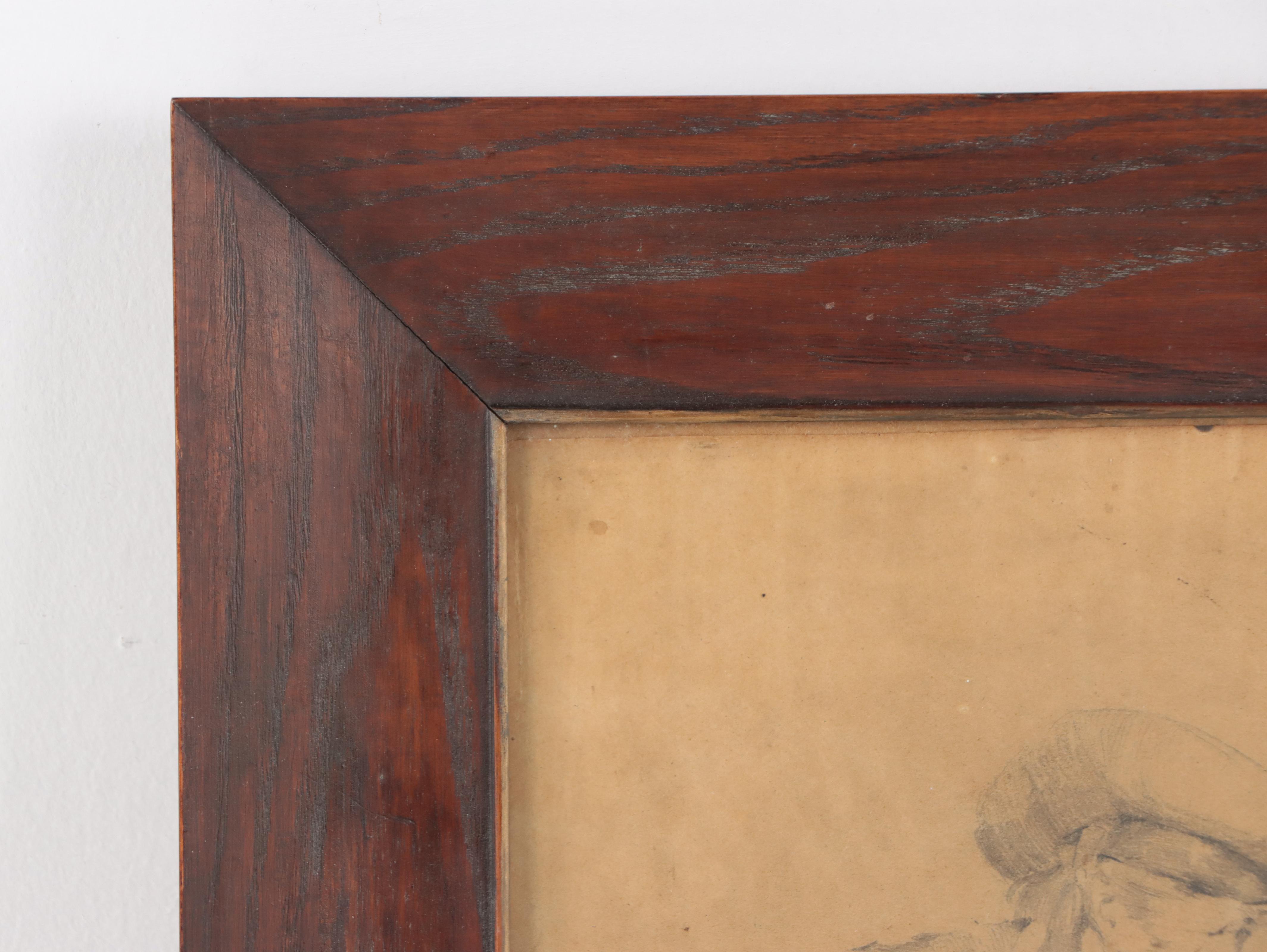 Graphite Drawing of Old Man Fishing, 1874