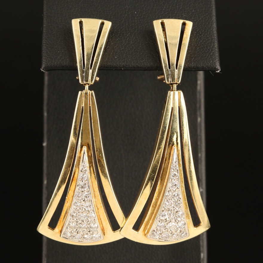 14K 1.03 CTW Diamond Pendulum Earrings