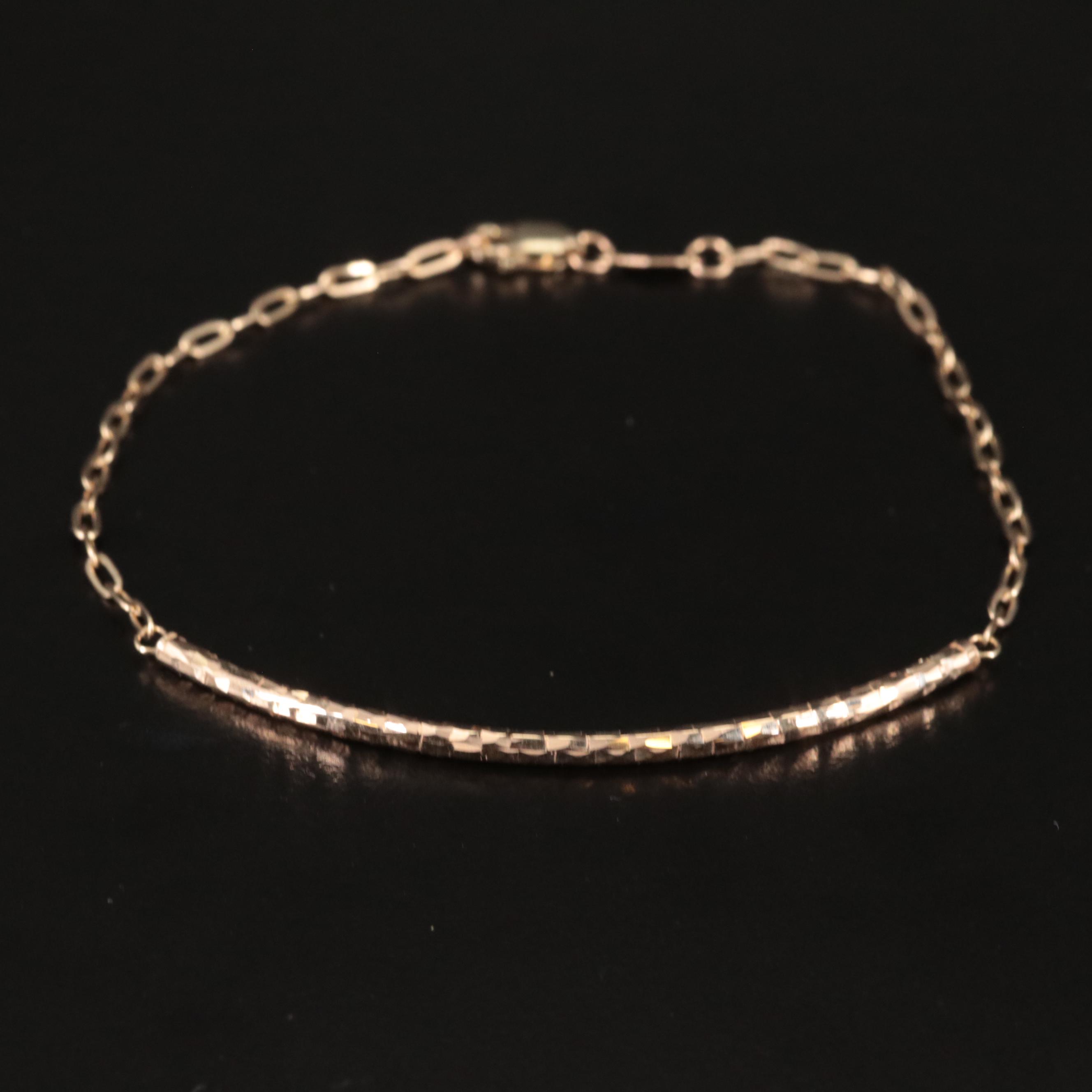 14K Curved Bar Bracelet