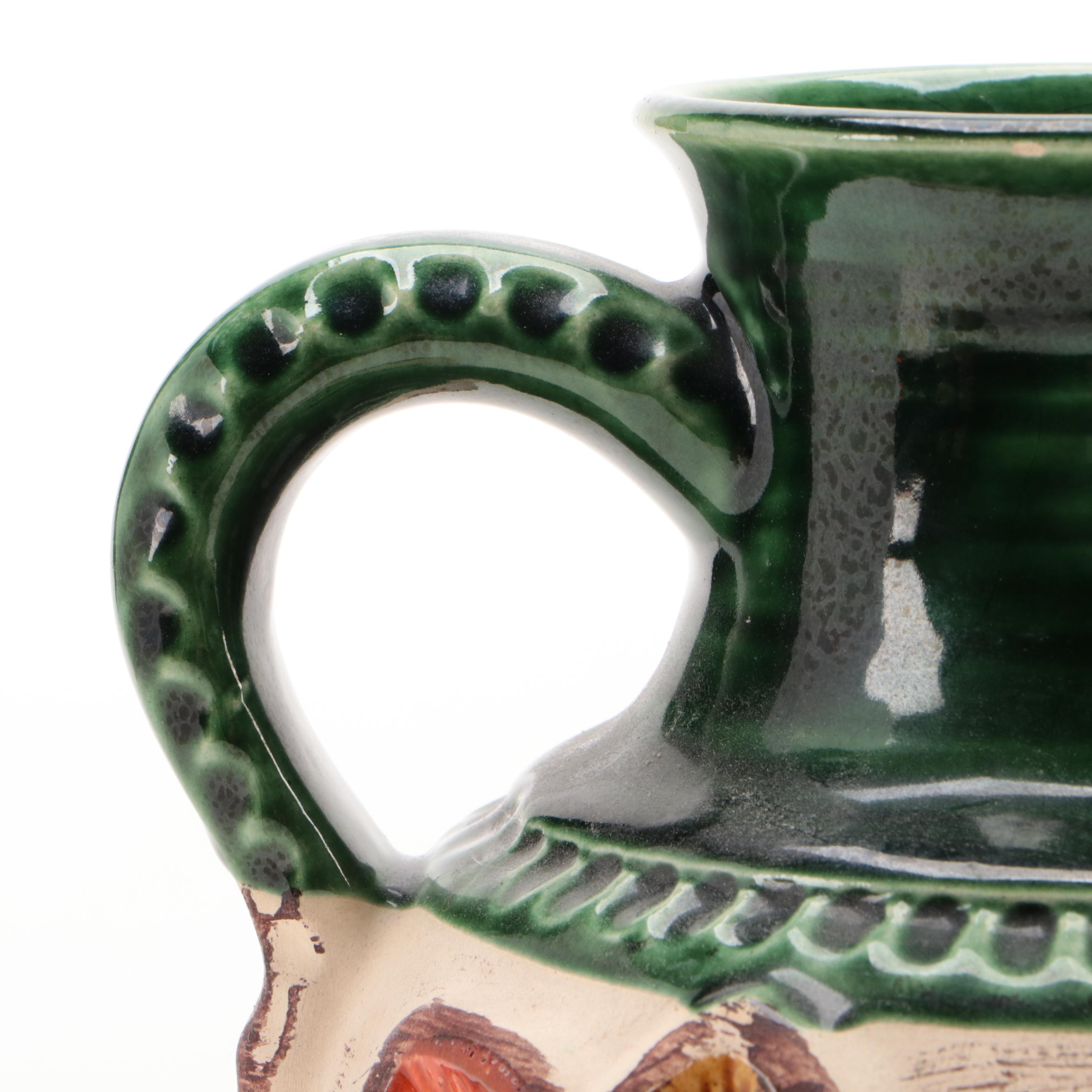 Bay Keramik Pitcher with Scheurich Volcano Glaze West German Vase and Jug