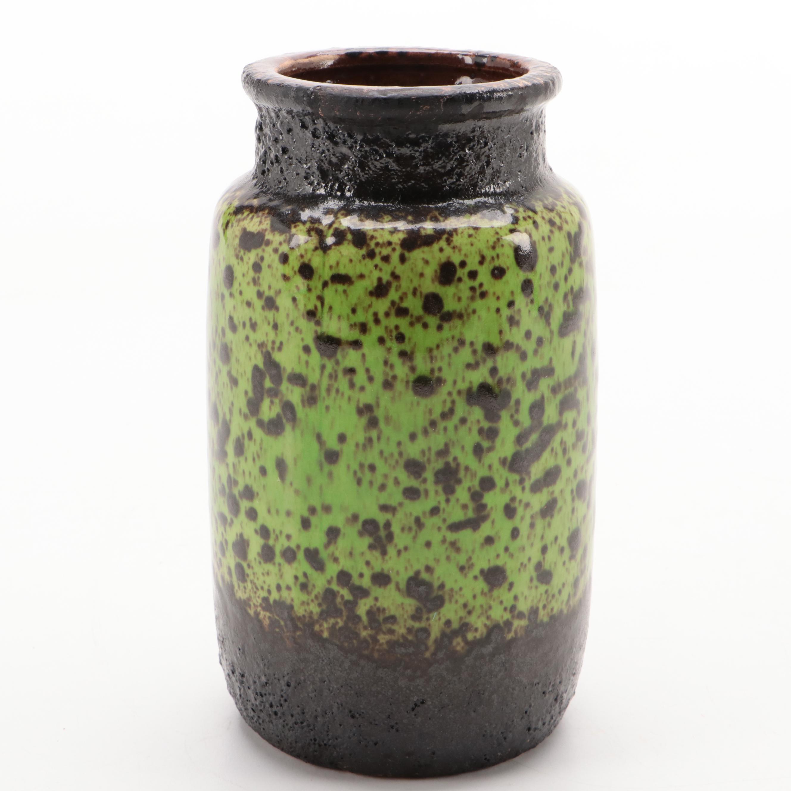 Bay Keramik Pitcher with Scheurich Volcano Glaze West German Vase and Jug