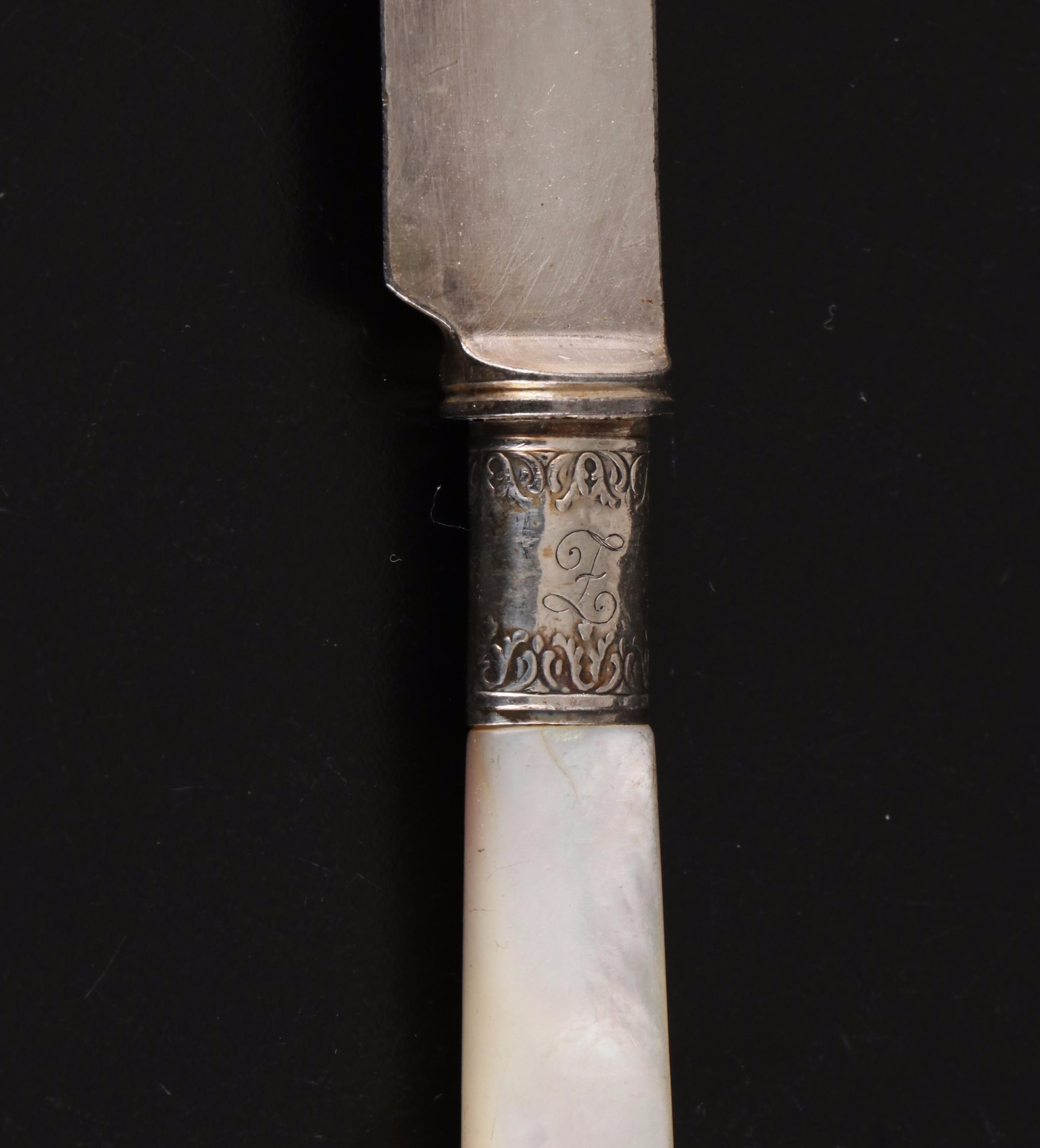 Shreve & Co. Victorian Mother-of-Pearl Handled Knives, Early 20th Century