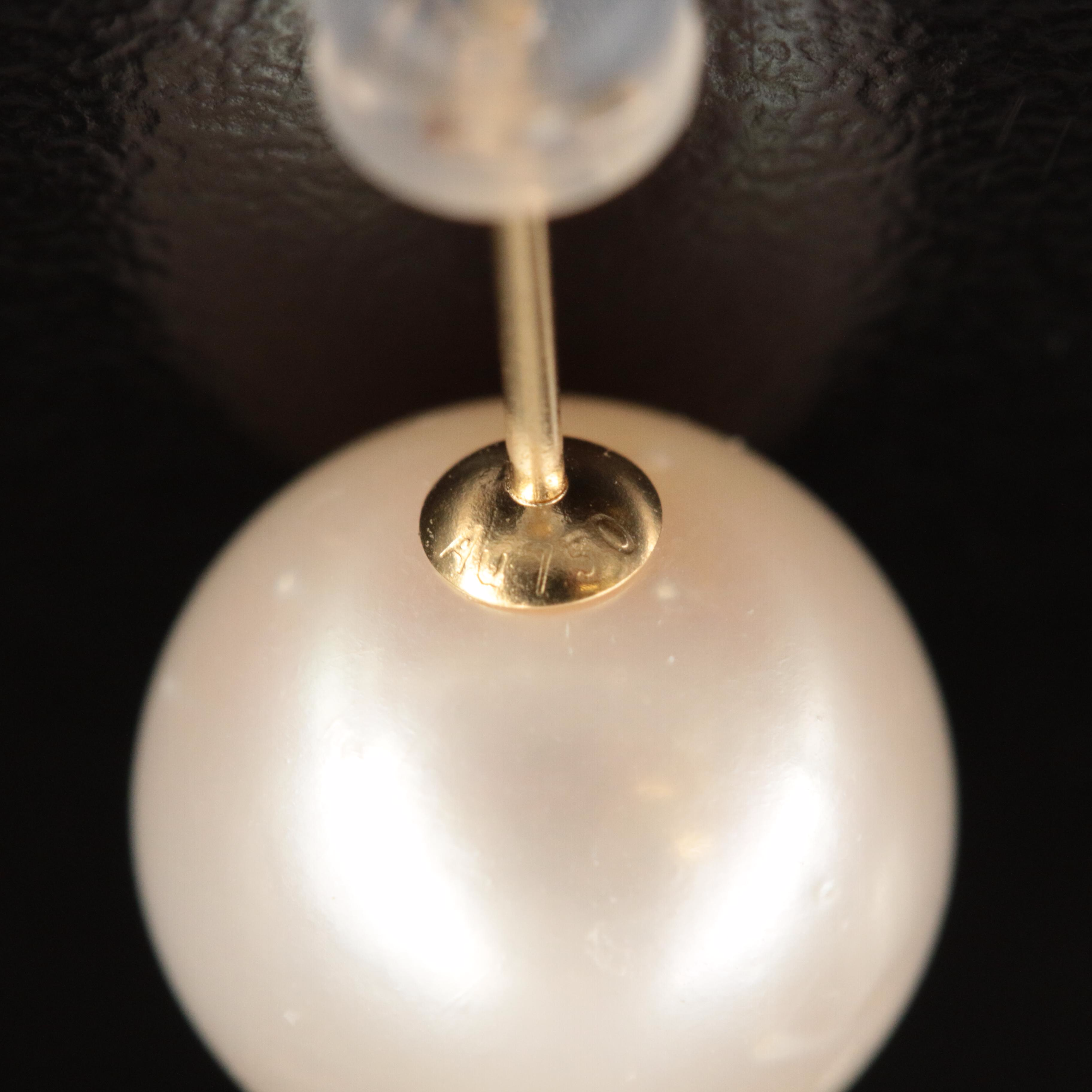 18K 11.00 mm Pearl Stud Earrings