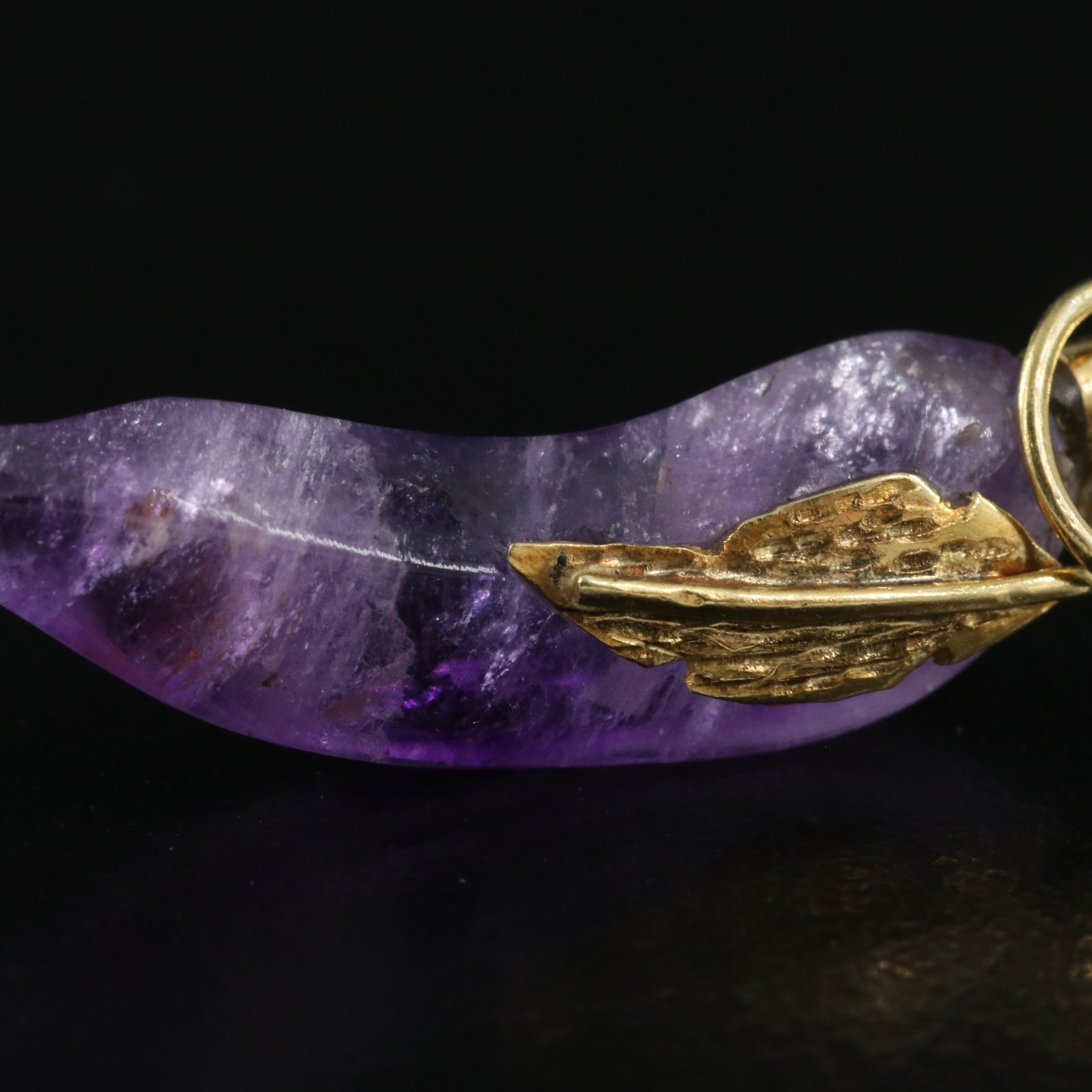 18K Amethyst Banana Charm