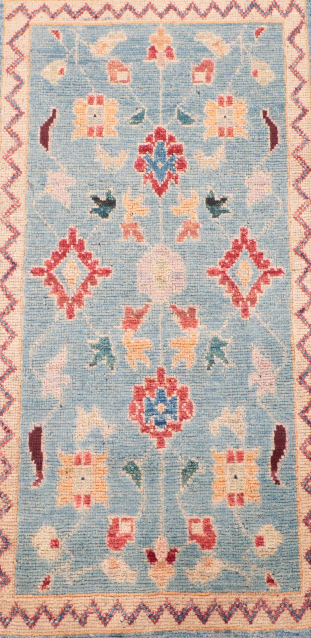 1'7 x 3'5 Hand-Knotted Indo-Persian Serapi Accent Rug