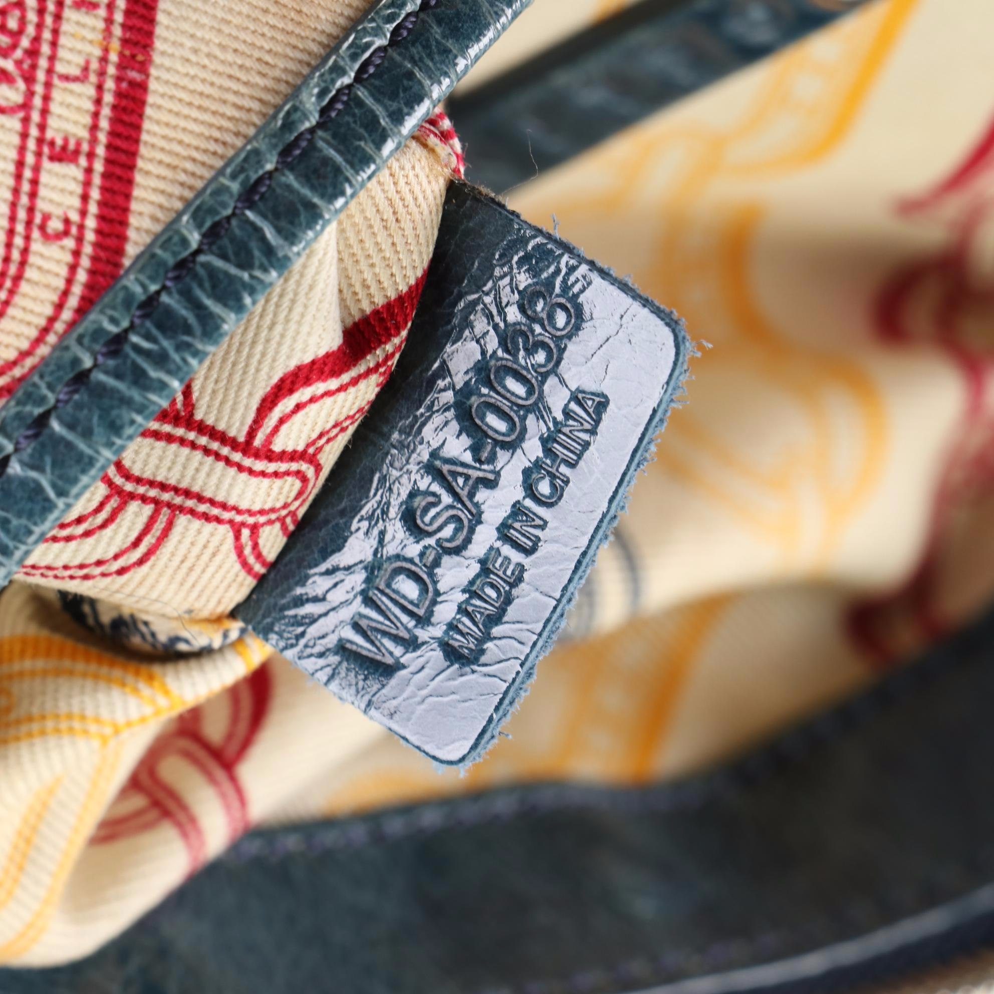 Celine Shoulder Bag in Blue Crinkled Texture Patent Leather