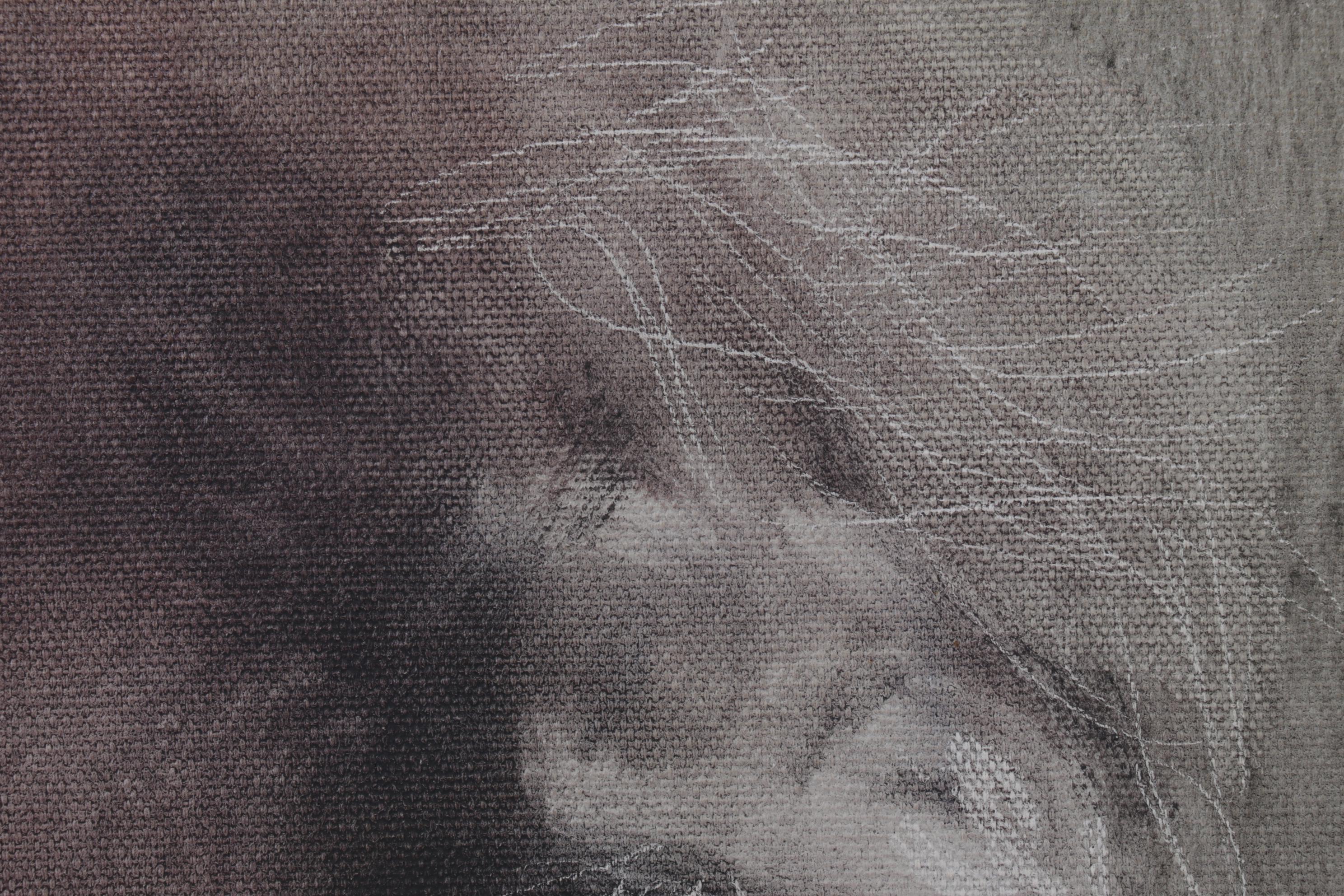 Portrait Oil Painting of Bearded Man, Late 20th Century