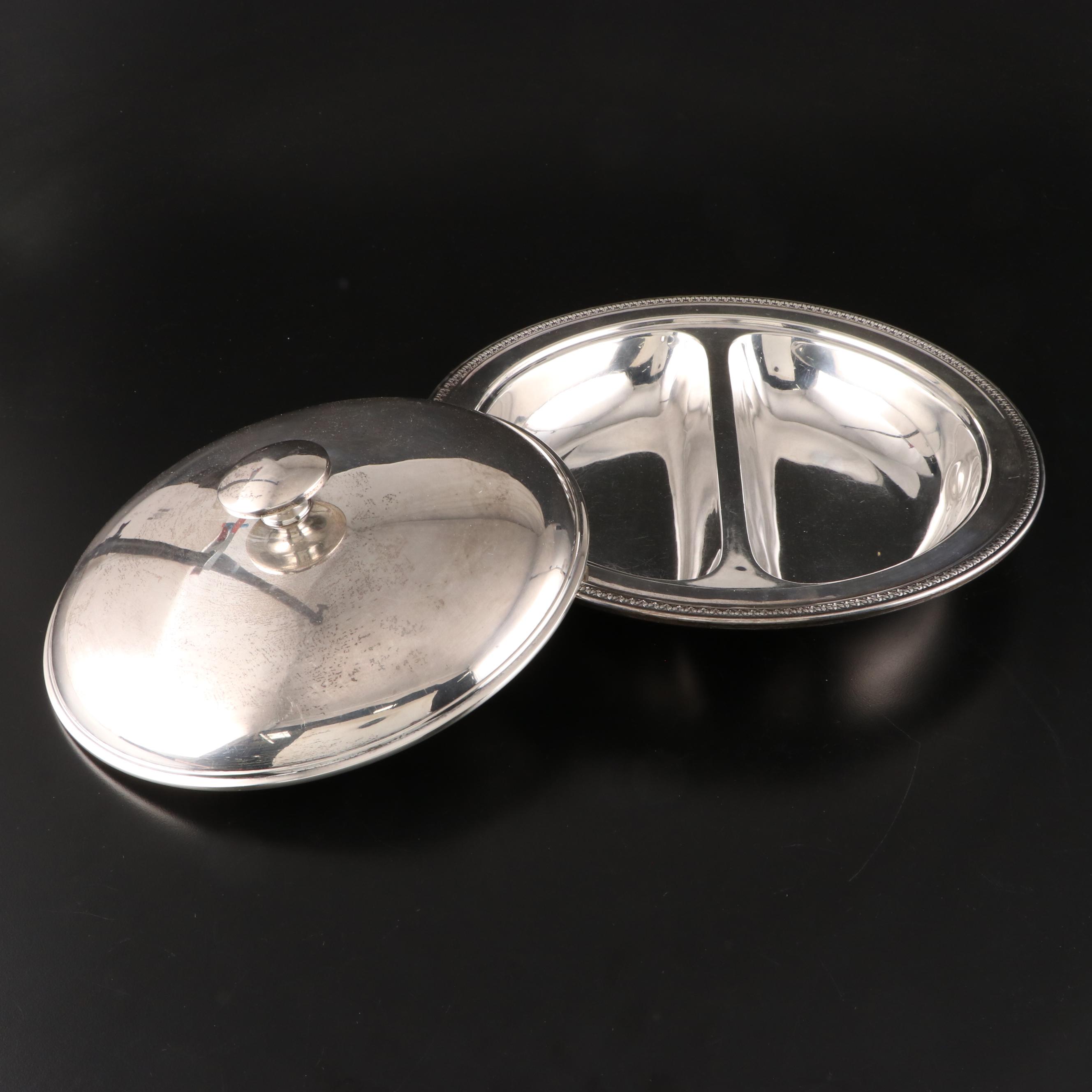 Meriden Britannia Co. Sterling Silver Divided Covered Serving Dish