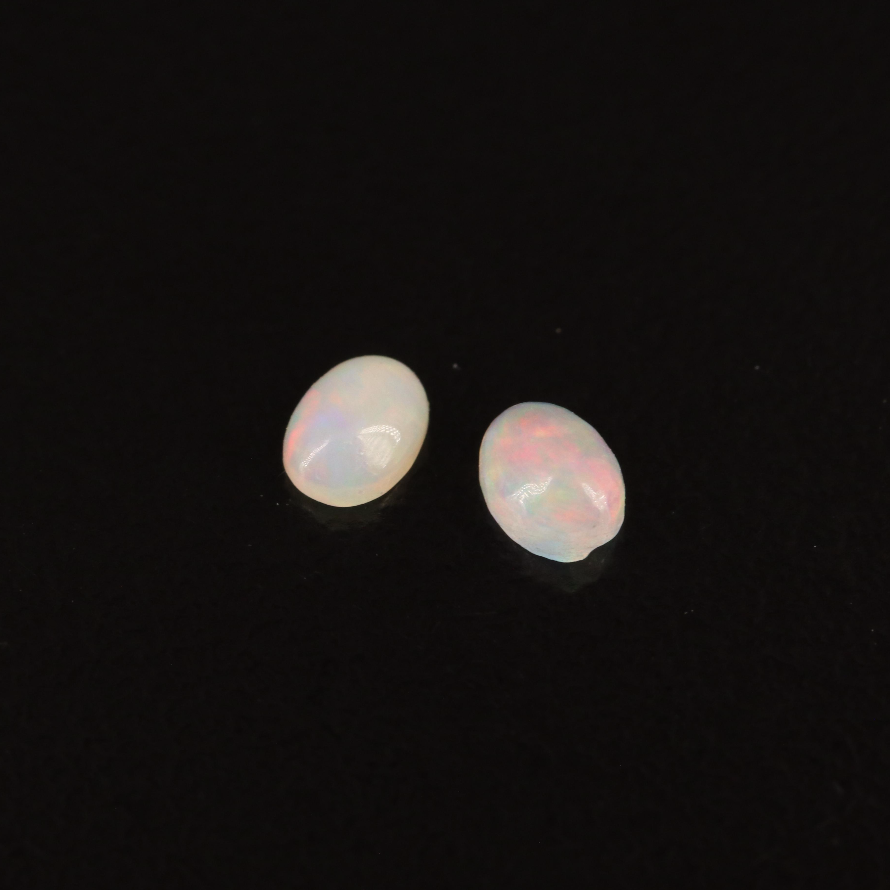 Sterling Opal and Glass Trailed Earrings
