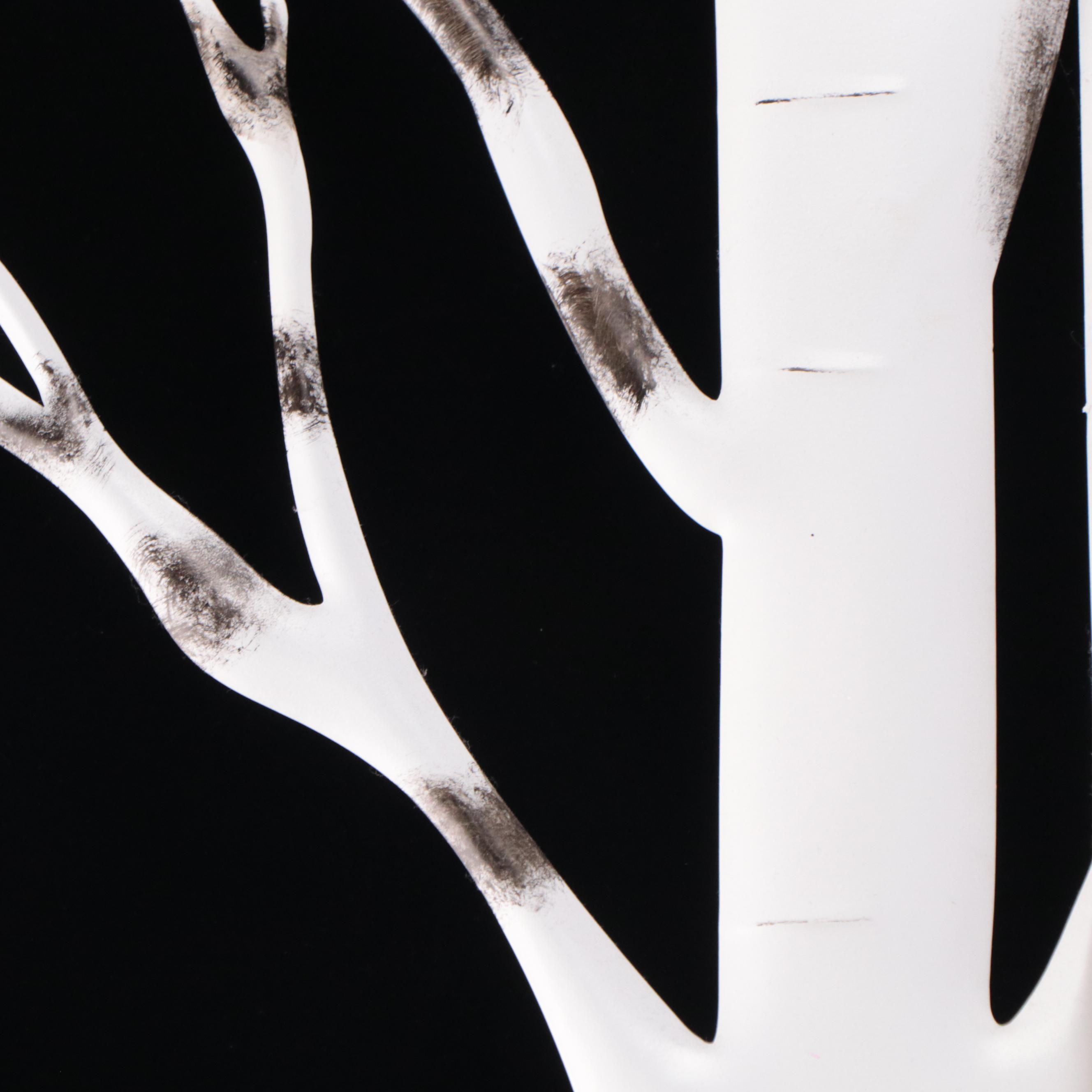 AtHome Large Framed Wall Hanging Triptych of White Birch