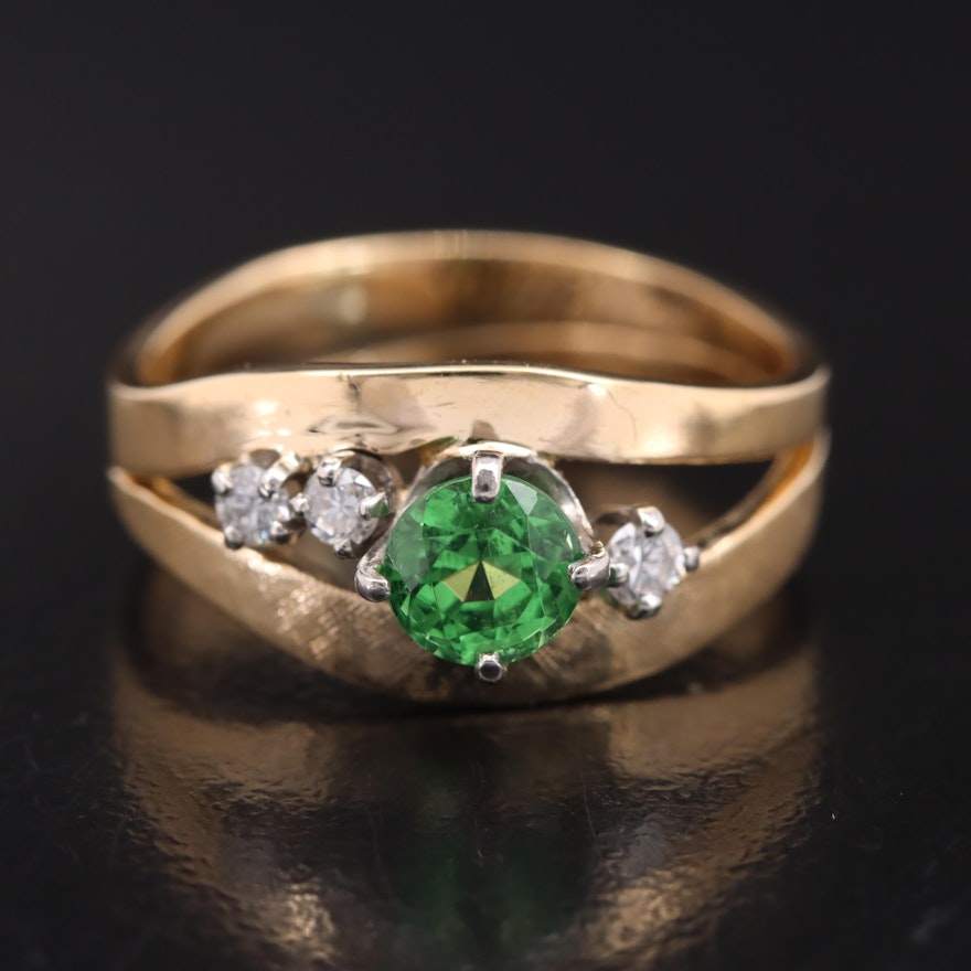 18K Tsavorite and Diamond Ring