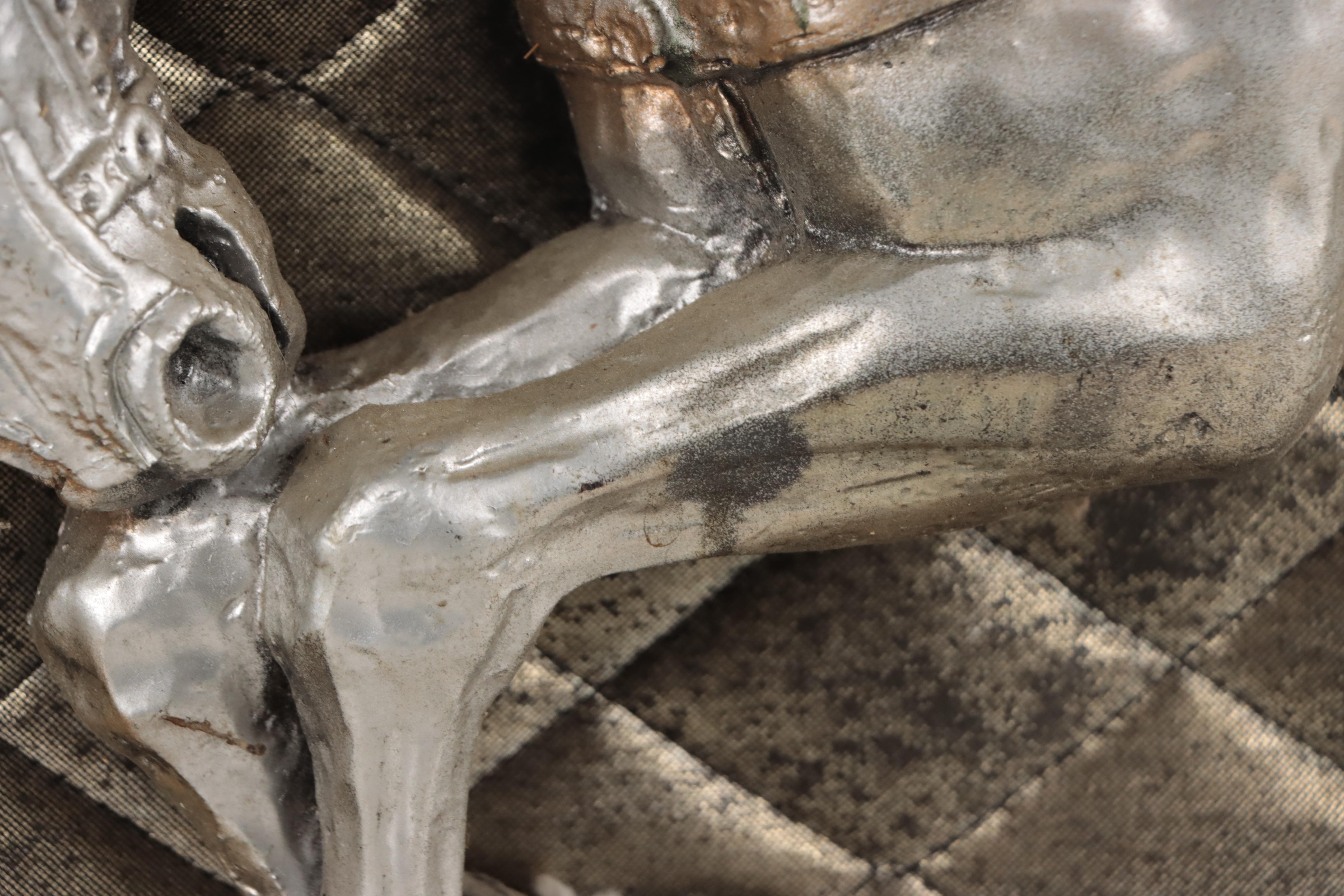 Carved Wood Sculpture of Knights Fighting