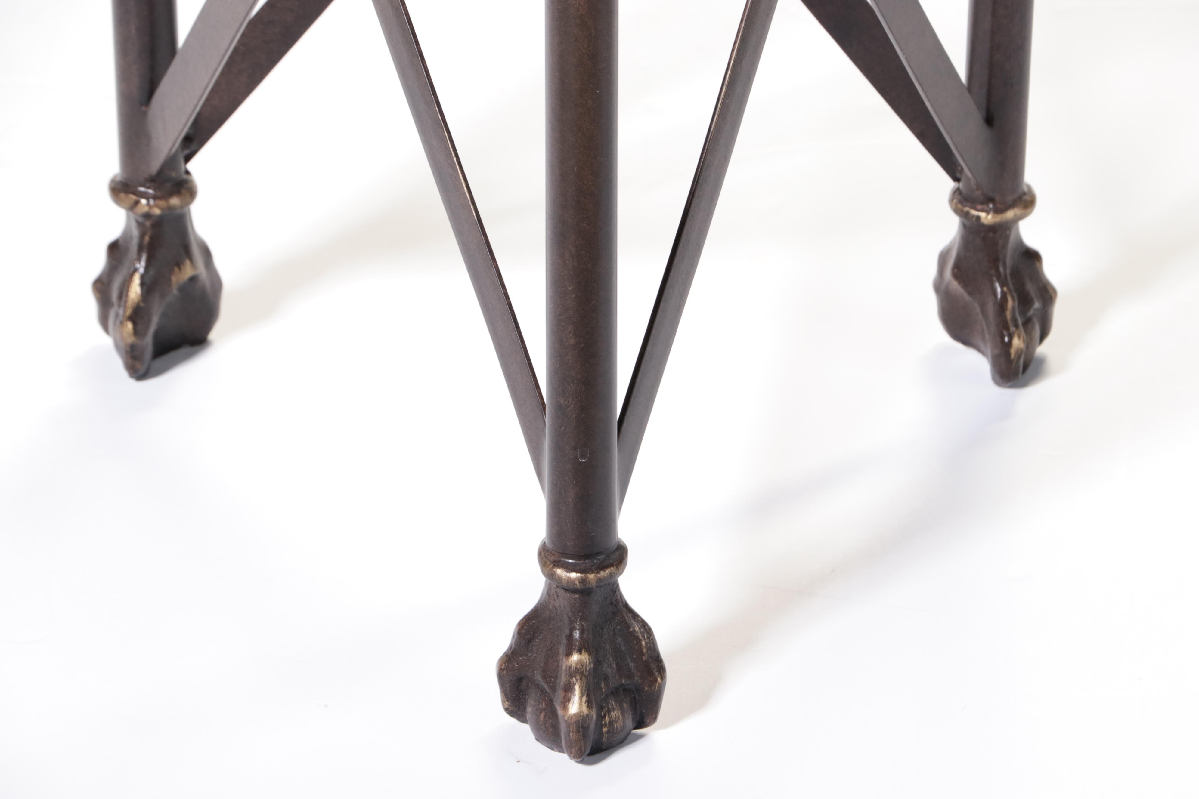 Neoclassical Style Bronzed Metal and Glass Gueridon Side Table