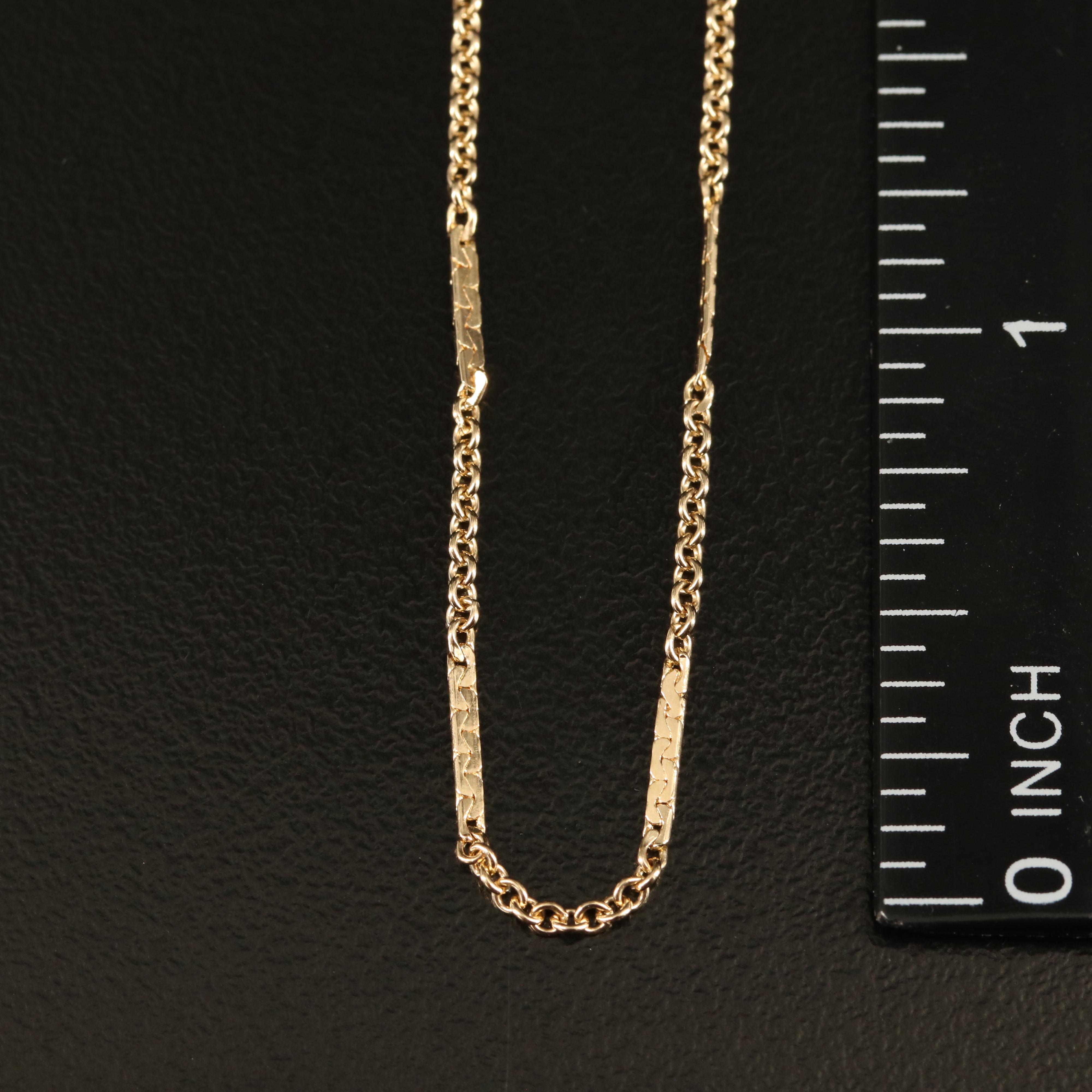 14K Cable and Boston Station Chain Necklace