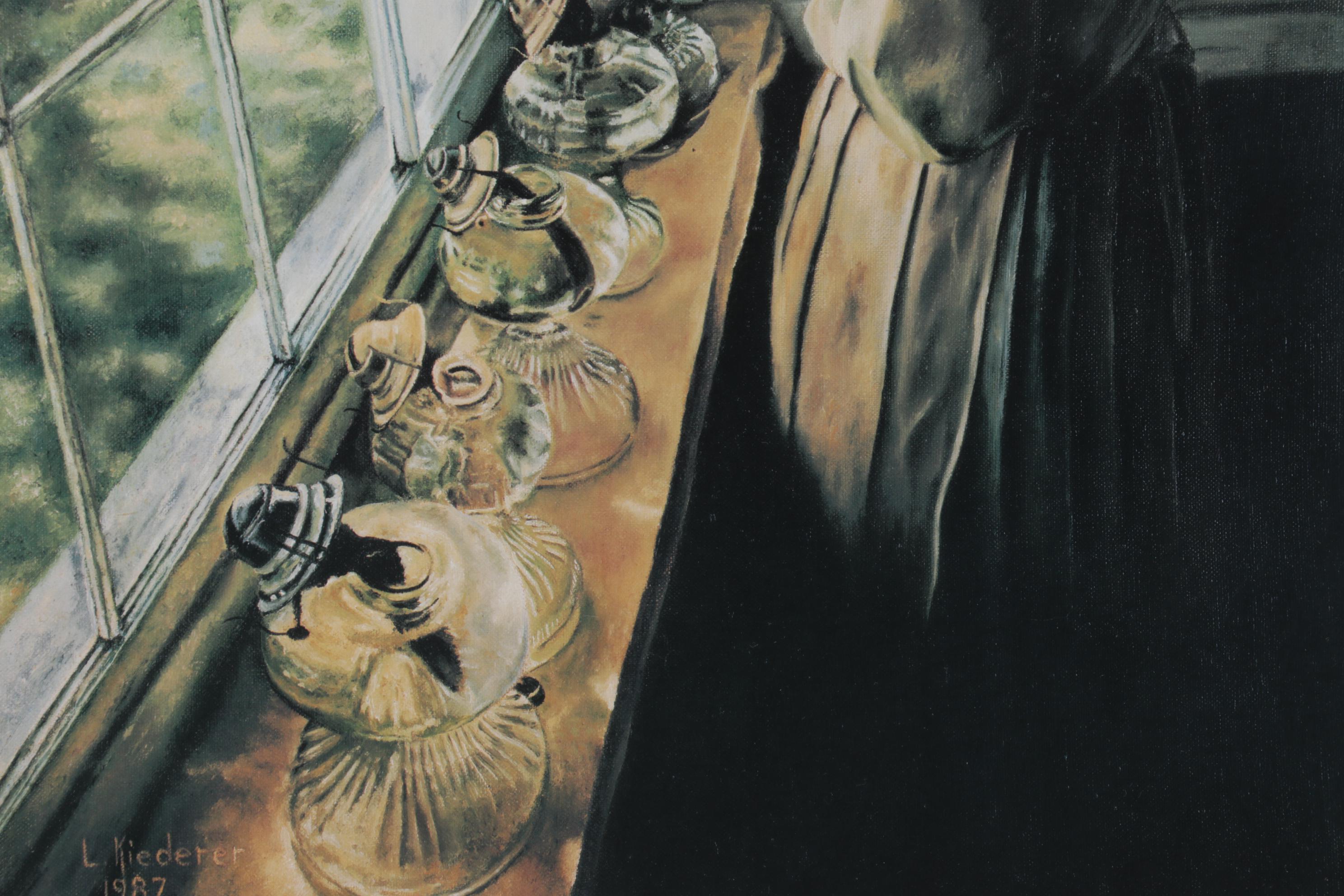 Linda Kiederer Offset Lithograph "Daily Chores," Circa 1987