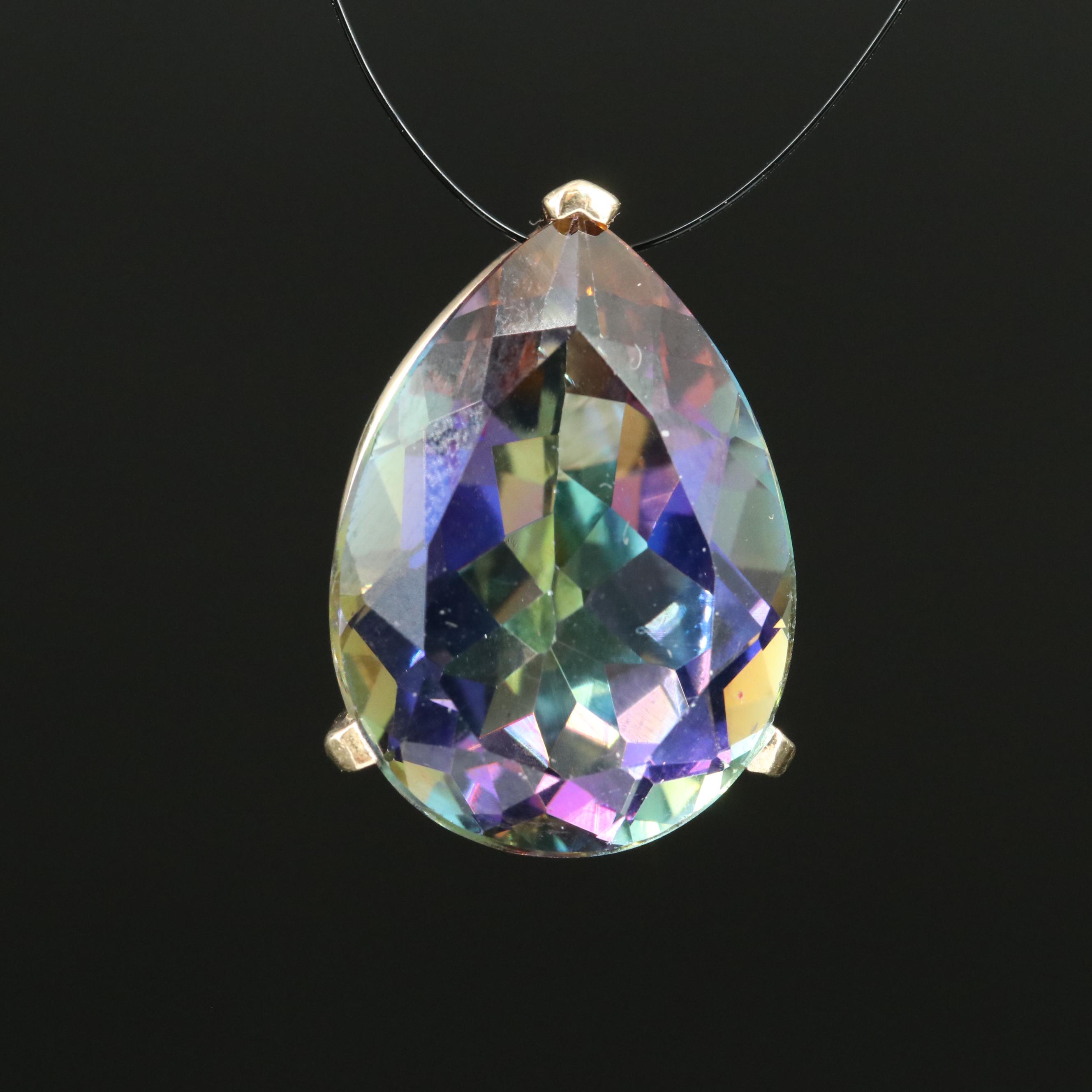 14K 15.15 CT Topaz Pendant