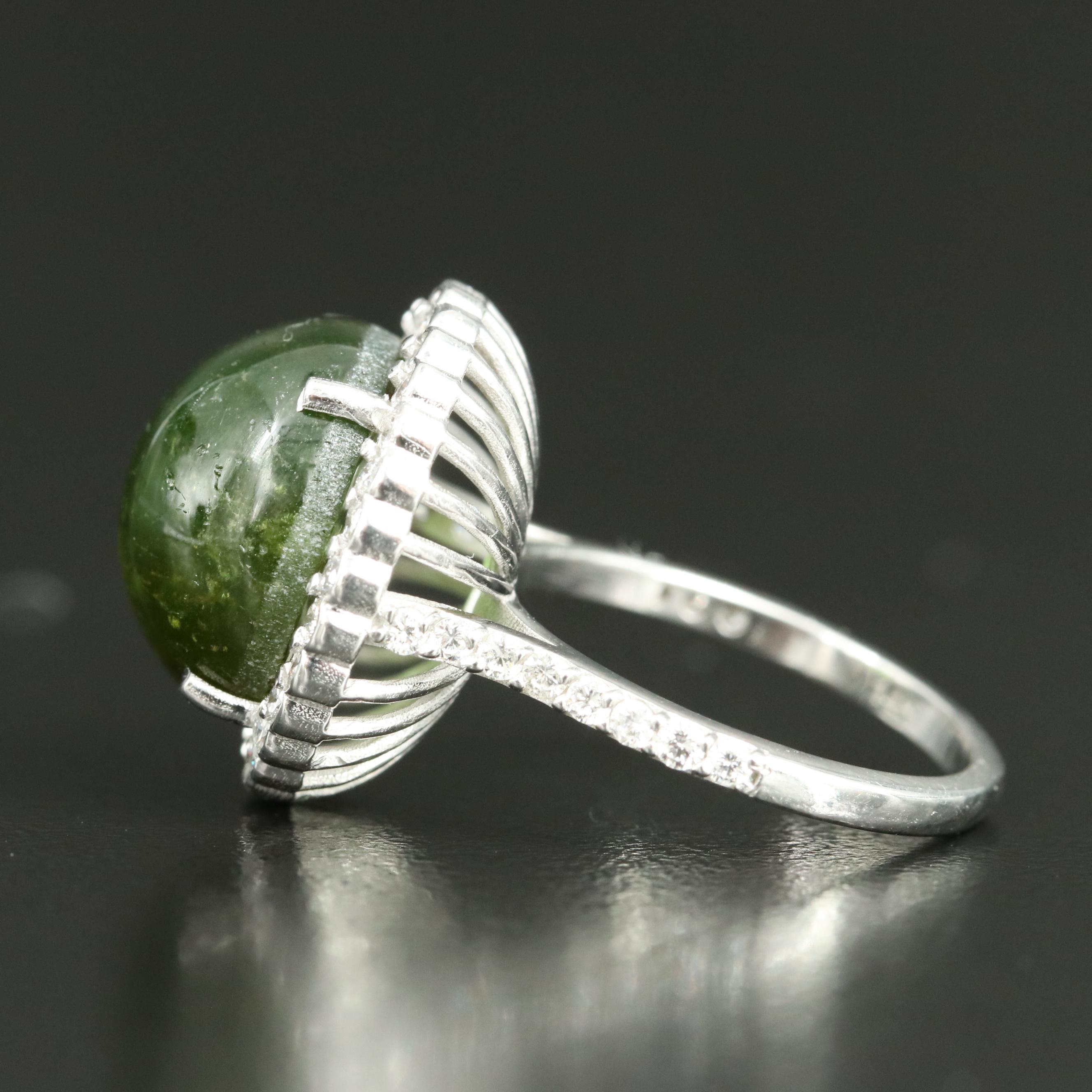 14K 13.40 CT Tourmaline and Diamond Ring
