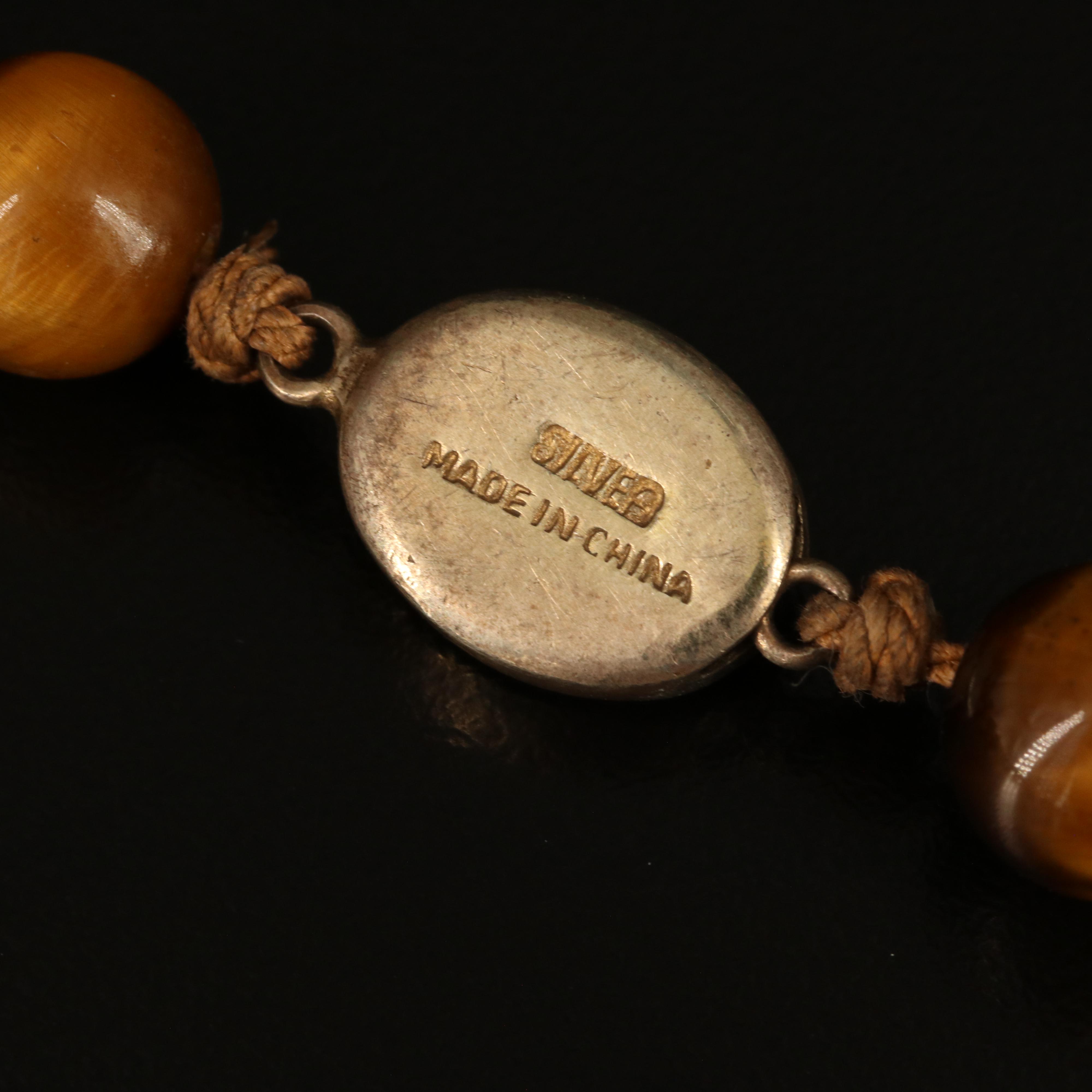 Tiger's Eye, Rose Quartz and Quartzite Necklaces Including Sterling