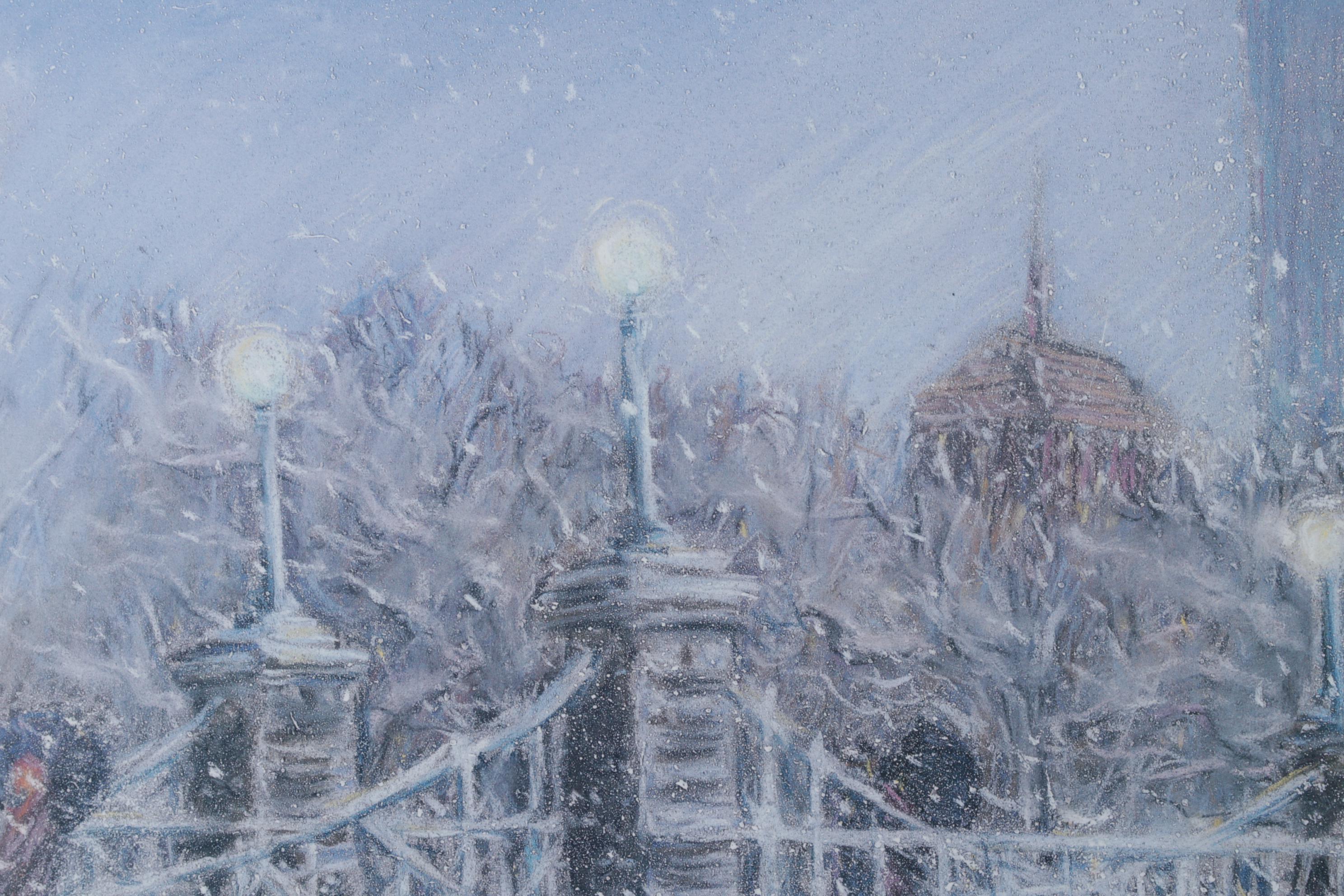 Michele Kennedy Offset Lithograph "Snowy Night, Boston," Circa 2000